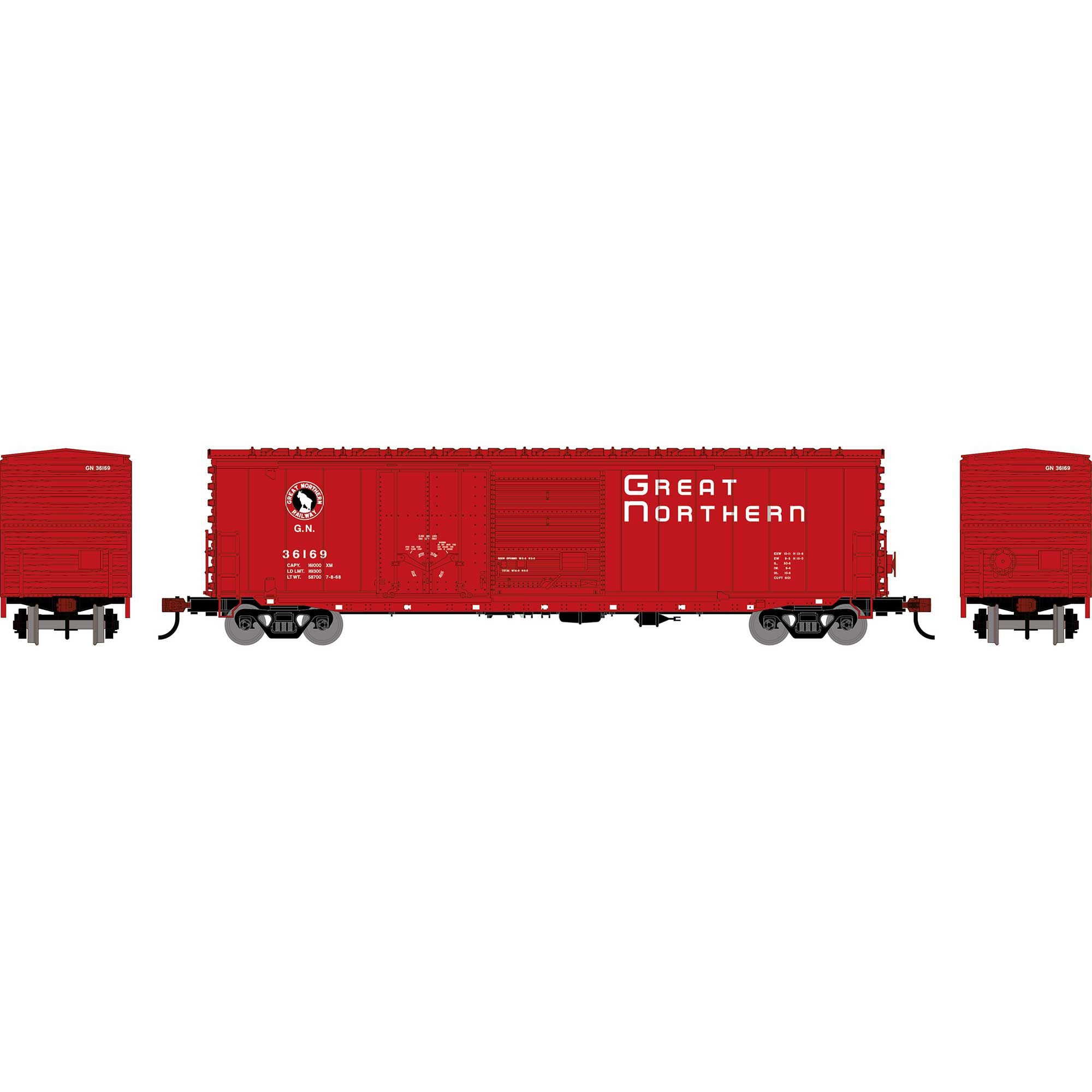 PREORDER Athearn HO 3030 50' ACF Combination Door Box Car, Great Northern #36169