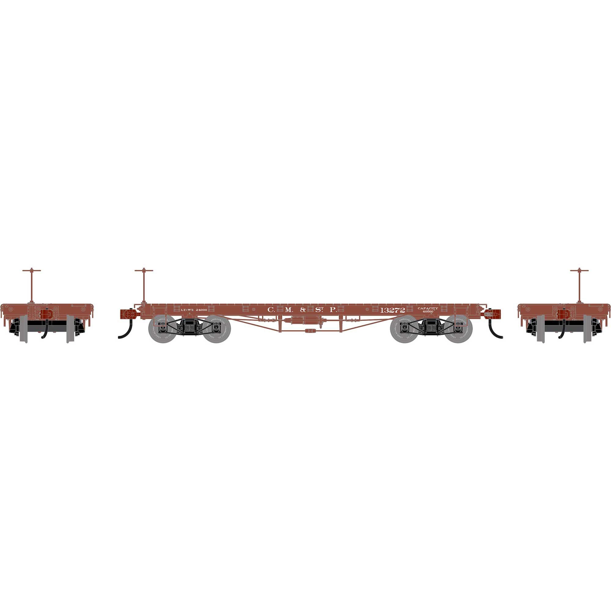 PREORDER Athearn HO 3095 36 Flat Car, Milwaukee #13272