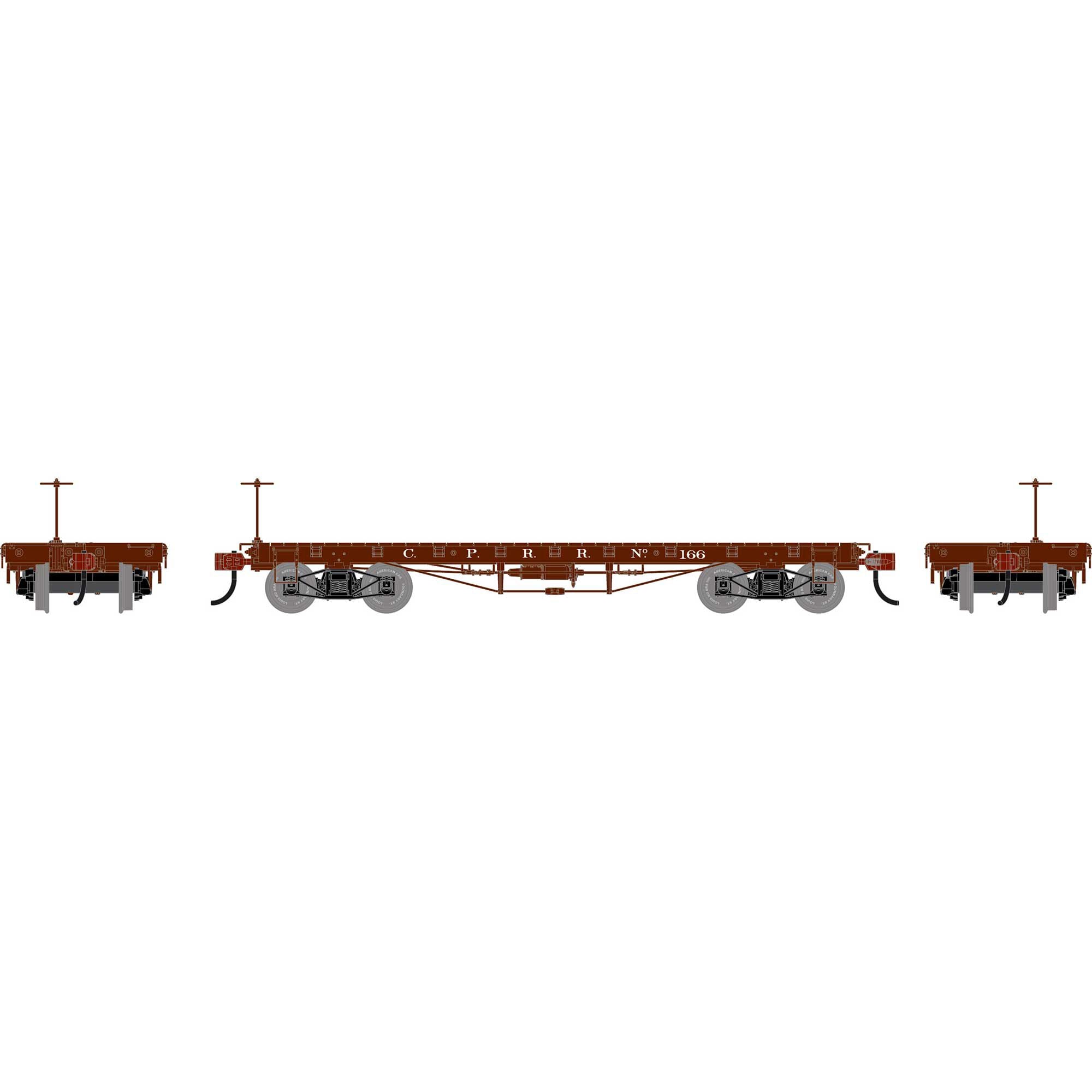 PREORDER Athearn HO 3102 36 Flat Car, Central Pacific #166
