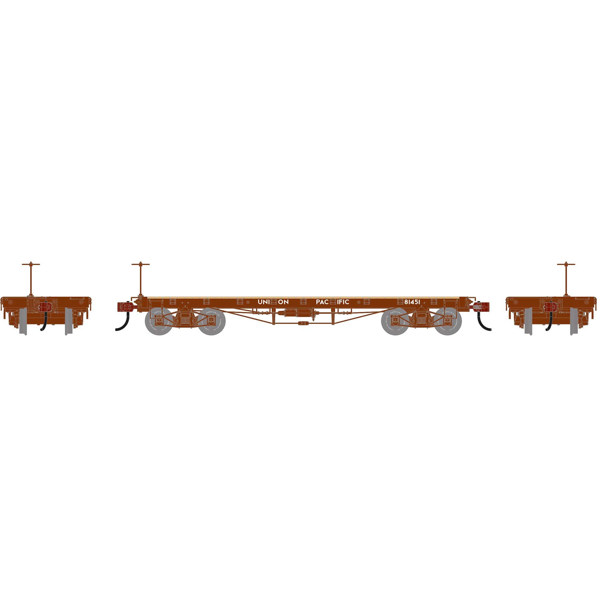 PREORDER Athearn HO 3108 36 Flat Car, Union Pacific #81451