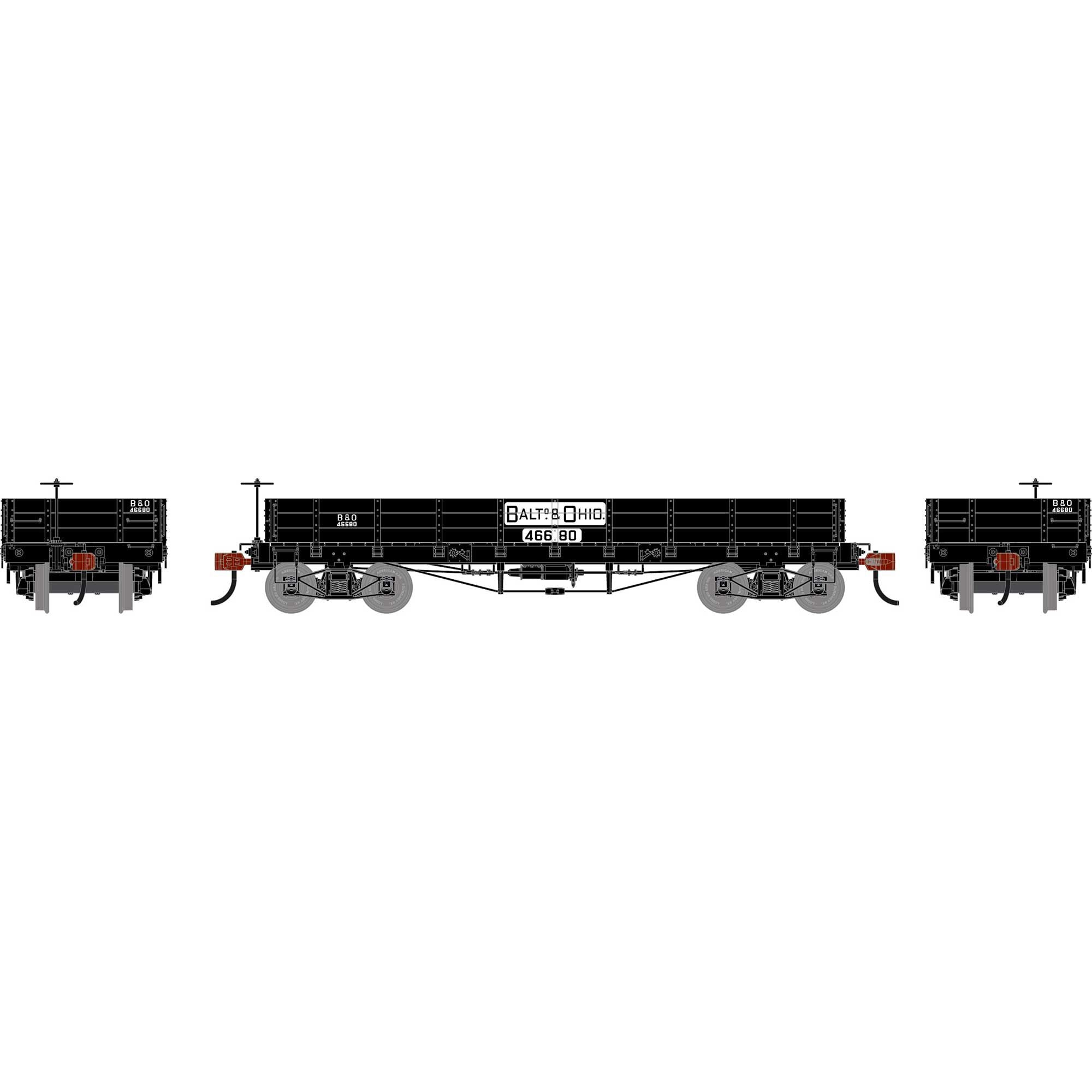 PREORDER Athearn HO 3110 36 Low Side Gondola with Drop Gates, Baltimore & Ohio #46680