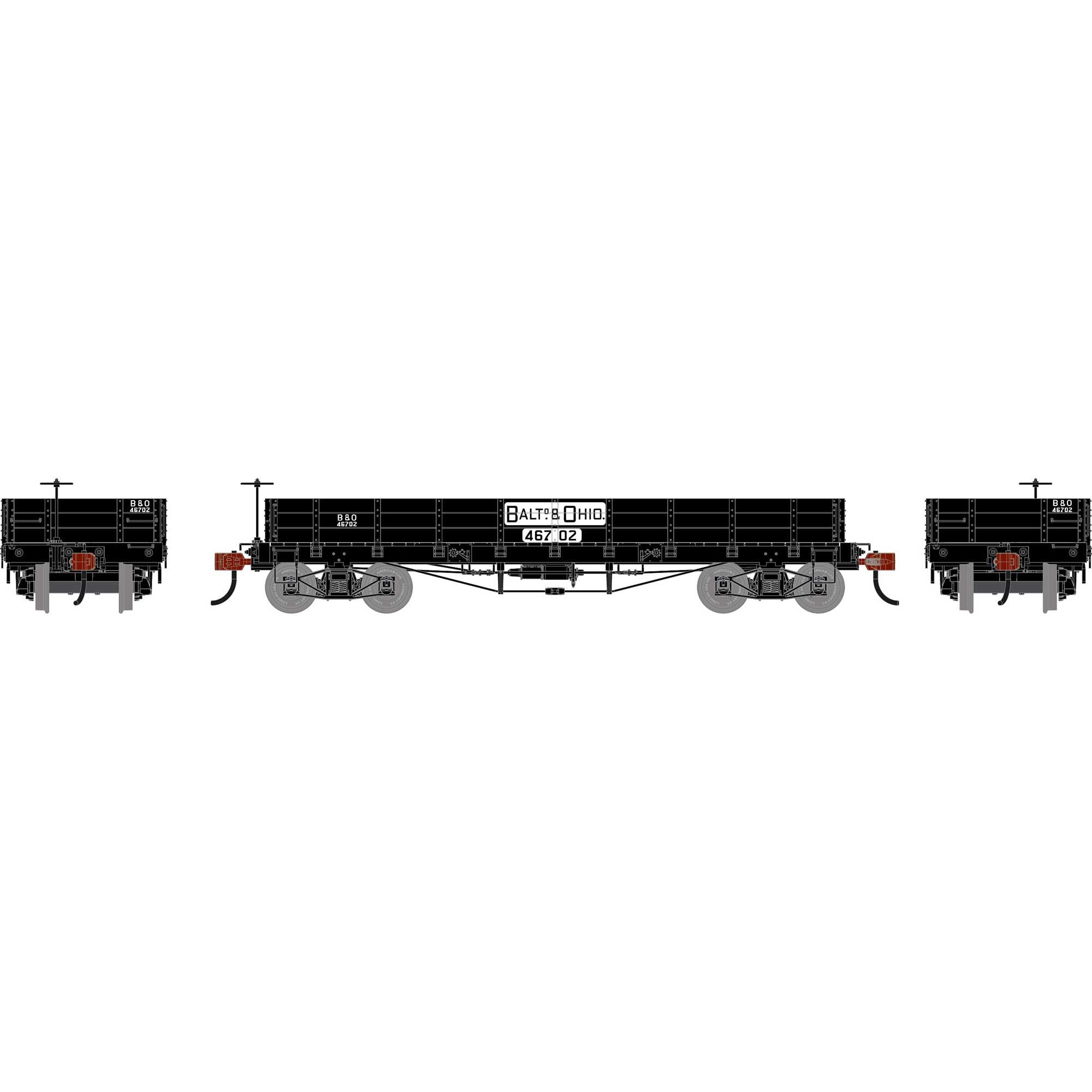 PREORDER Athearn HO 3111 36 Low Side Gondola with Drop Gates, Baltimore & Ohio #46702