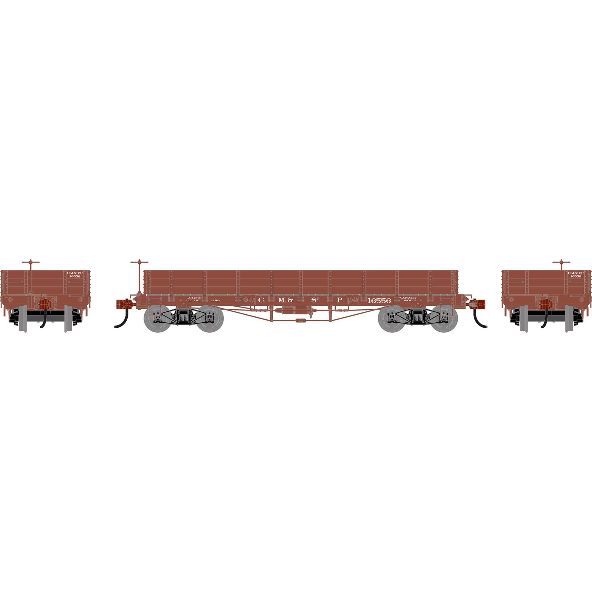 PREORDER Athearn HO 3114 36 Low Side Gondola with Drop Gates, Milwaukee #16556