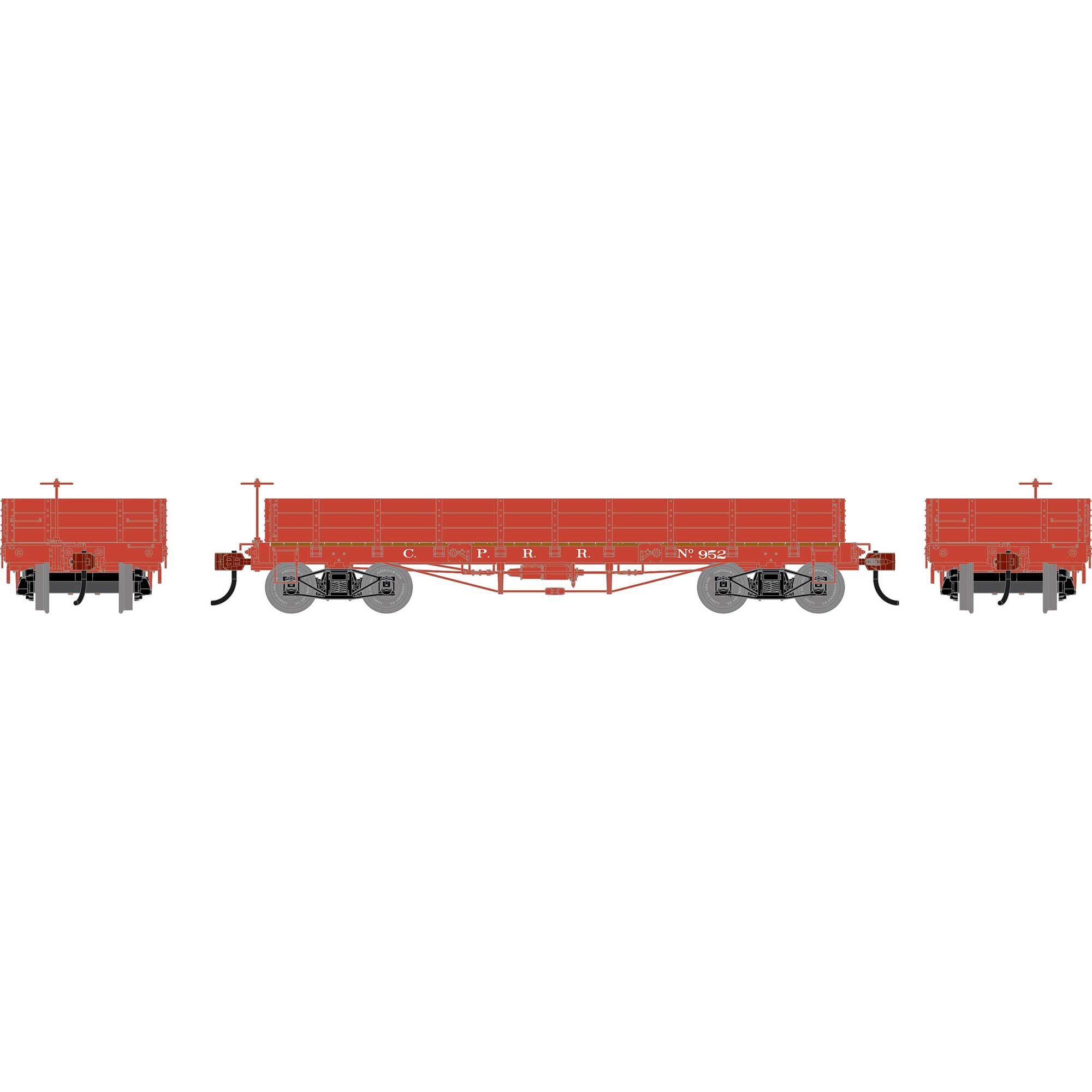 PREORDER Athearn HO 3120 36 Low Side Gondola with Drop Gates, Central Pacific #952