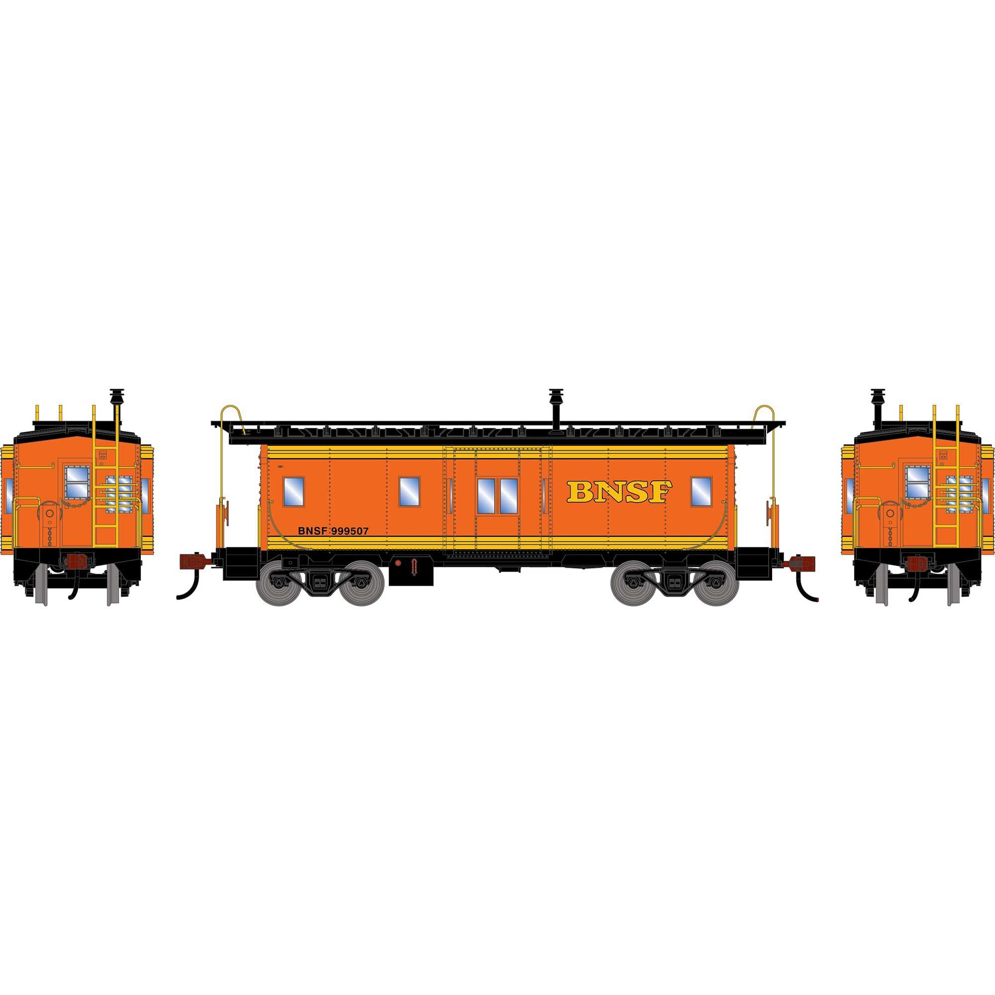PREORDER Athearn HO 3149 Bay Window Caboose, Burlington Northern Santa Fe Legendary Liveries #999507