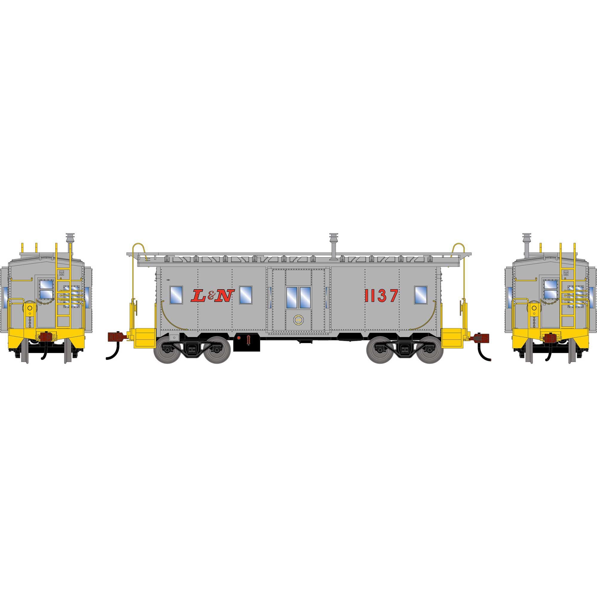 PREORDER Athearn HO 3153 Bay Window Caboose, Louisville & Nashville #1137