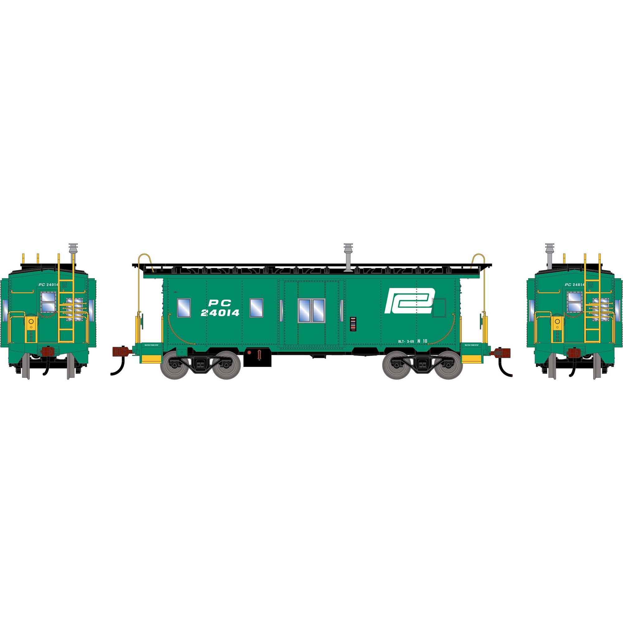 PREORDER Athearn HO 3160 Bay Window Caboose, Penn Central #24014