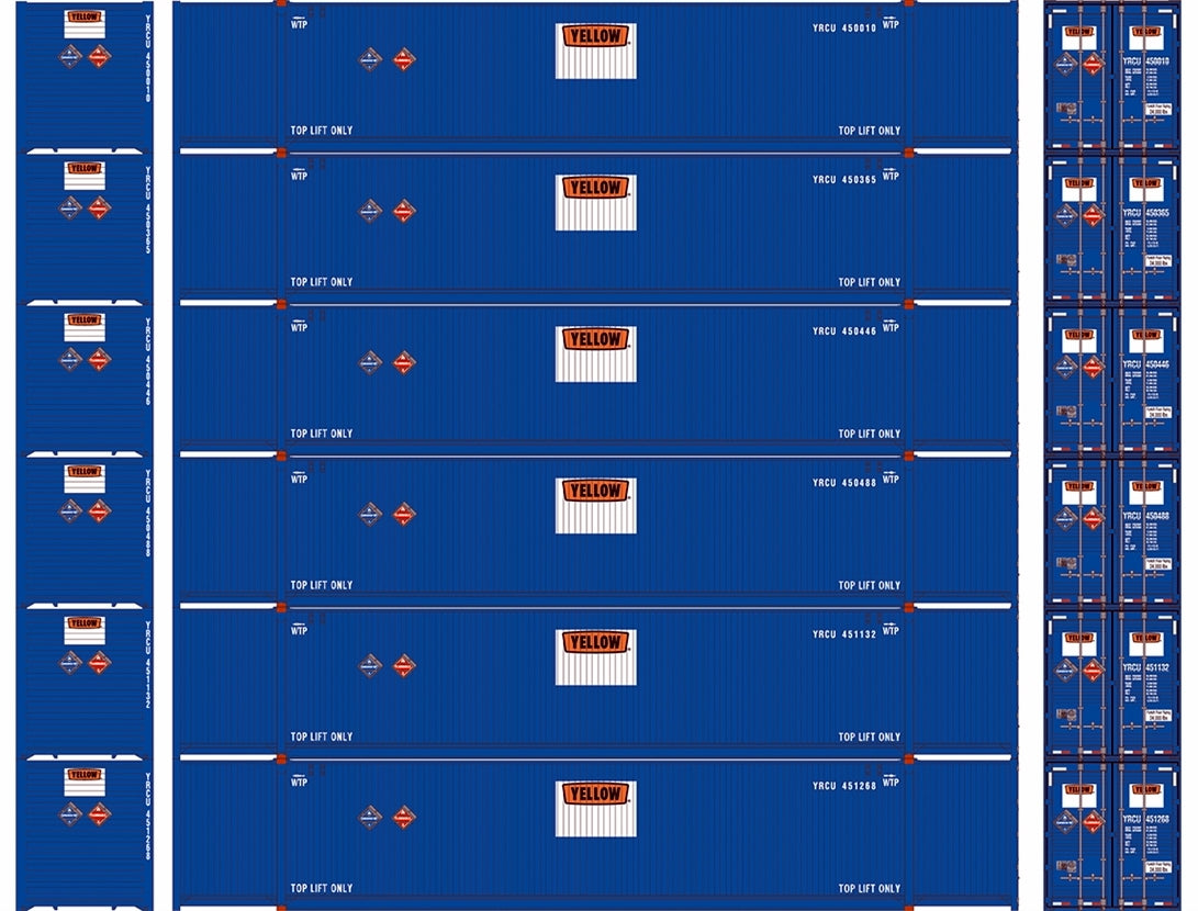 Athearn HO 28521 53' CIMC Containers, Yellow #1 (6)