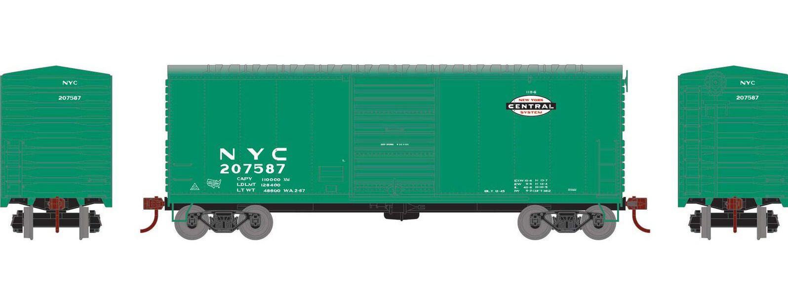 Athearn HO 69436 40' Modern Box Car, New York Central #207587