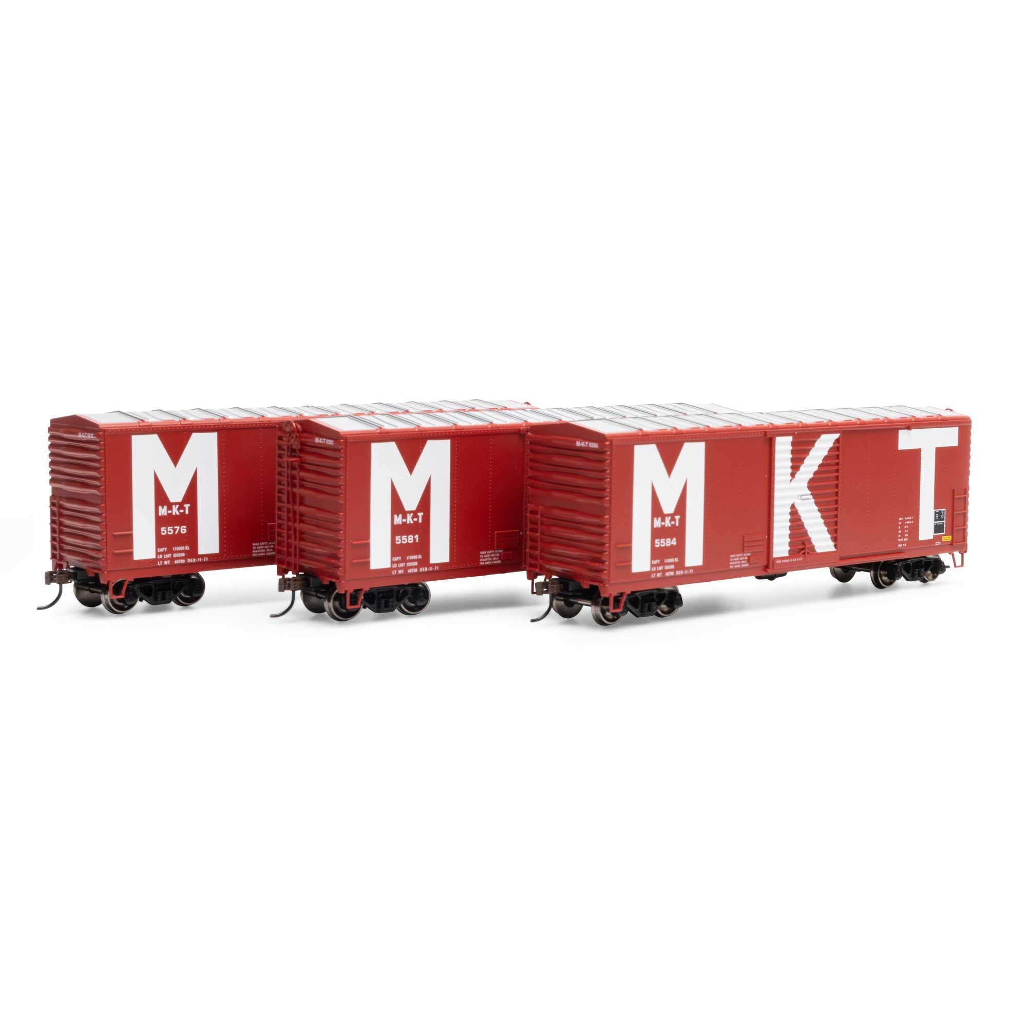 Athearn ATH69450 HO 40' Modern Box Car, MKT #5576/5581/5584