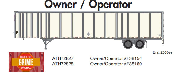 PREORDER Athearn ATH72828 HO 53' Wabash Plate Trailer, Own/Operator #F38160
