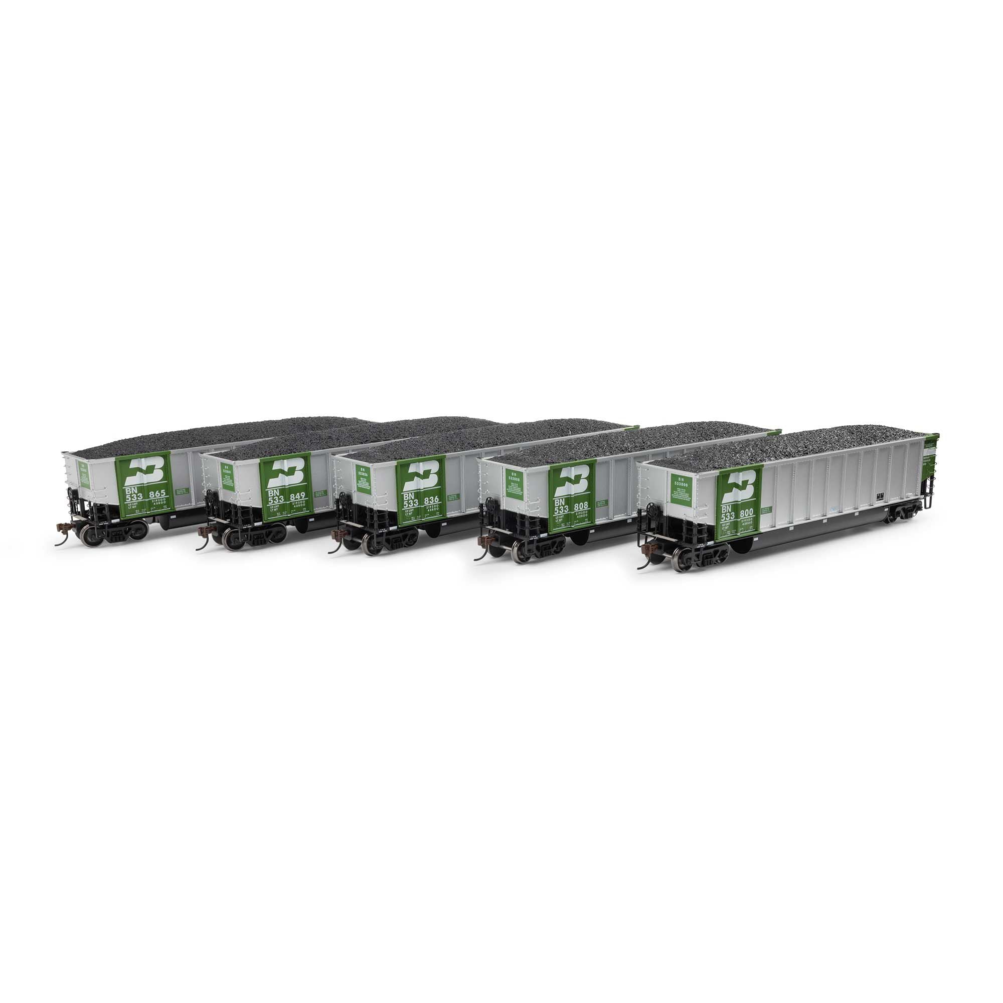 Athearn ATH81592 HO Bethgon Coalporter w/Load, BN 533800/533808/533836/533849/533865
