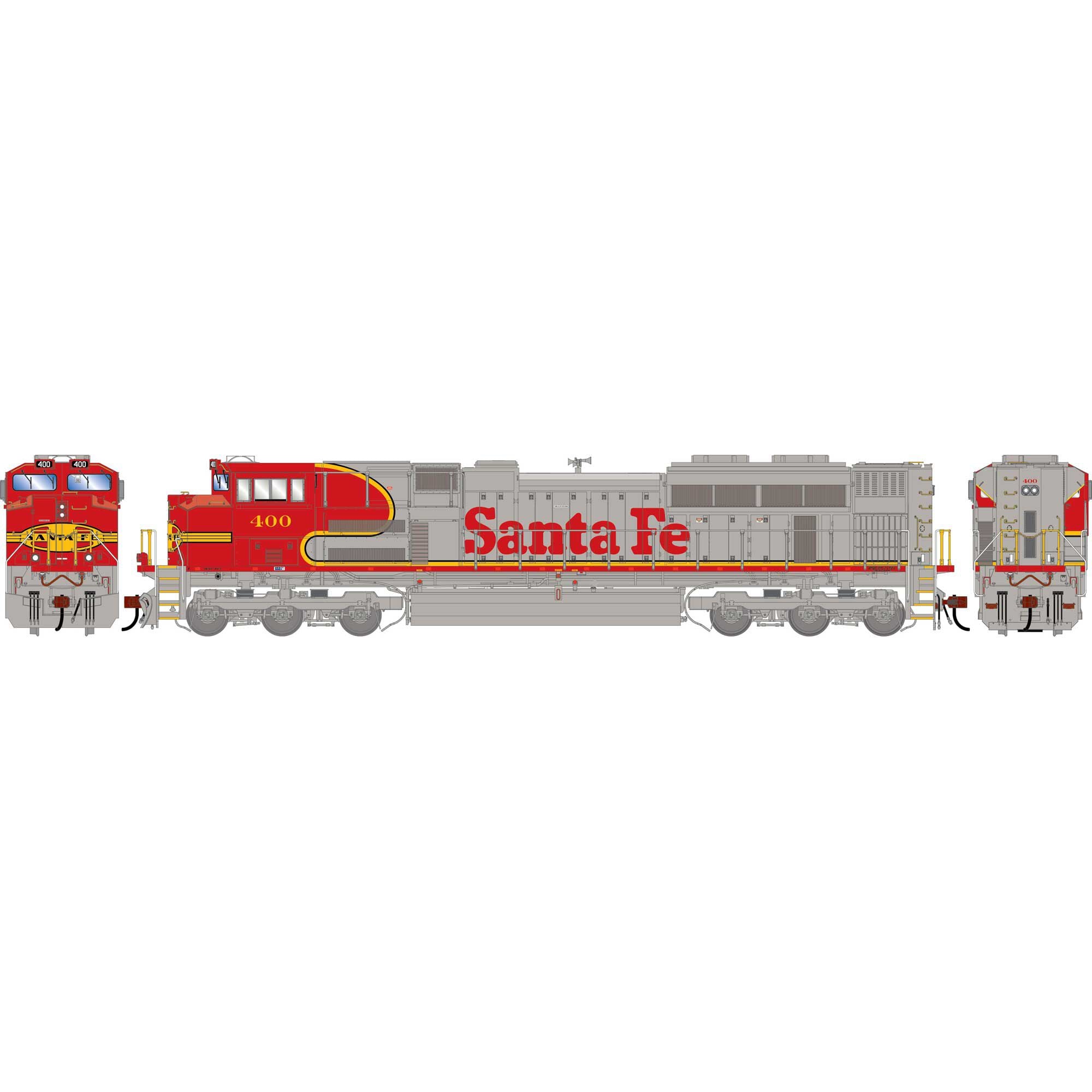 PREORDER Athearn Genesis ATHG-2100 HO SD70ACE Locomotive w/DCC & Sound, Legendary Liveries ATSF #400