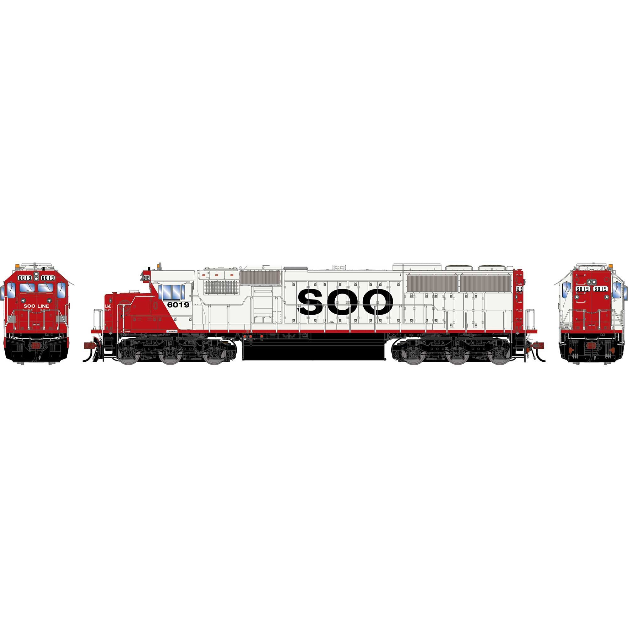 PREORDER Athearn Genesis HO G2168 EMD SD60 Diesel Locomotive, Soo Line #6019 (DCC & Sound Equipped) | 369.99
