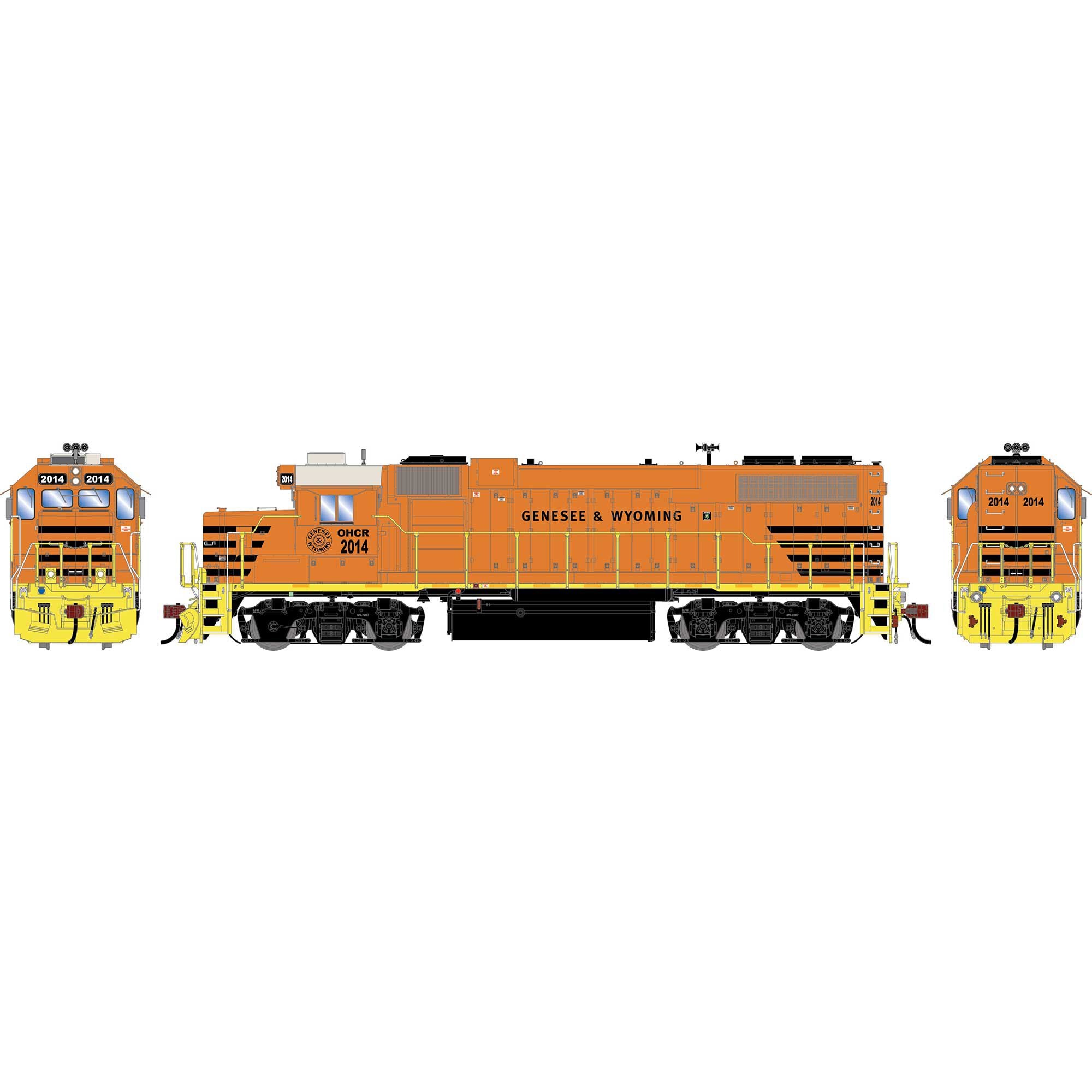 PREORDER Athearn Genesis HO G2370 EMD GP38-2 Diesel Locomotive, Genesse & Wyoming #2014 | 202.49
