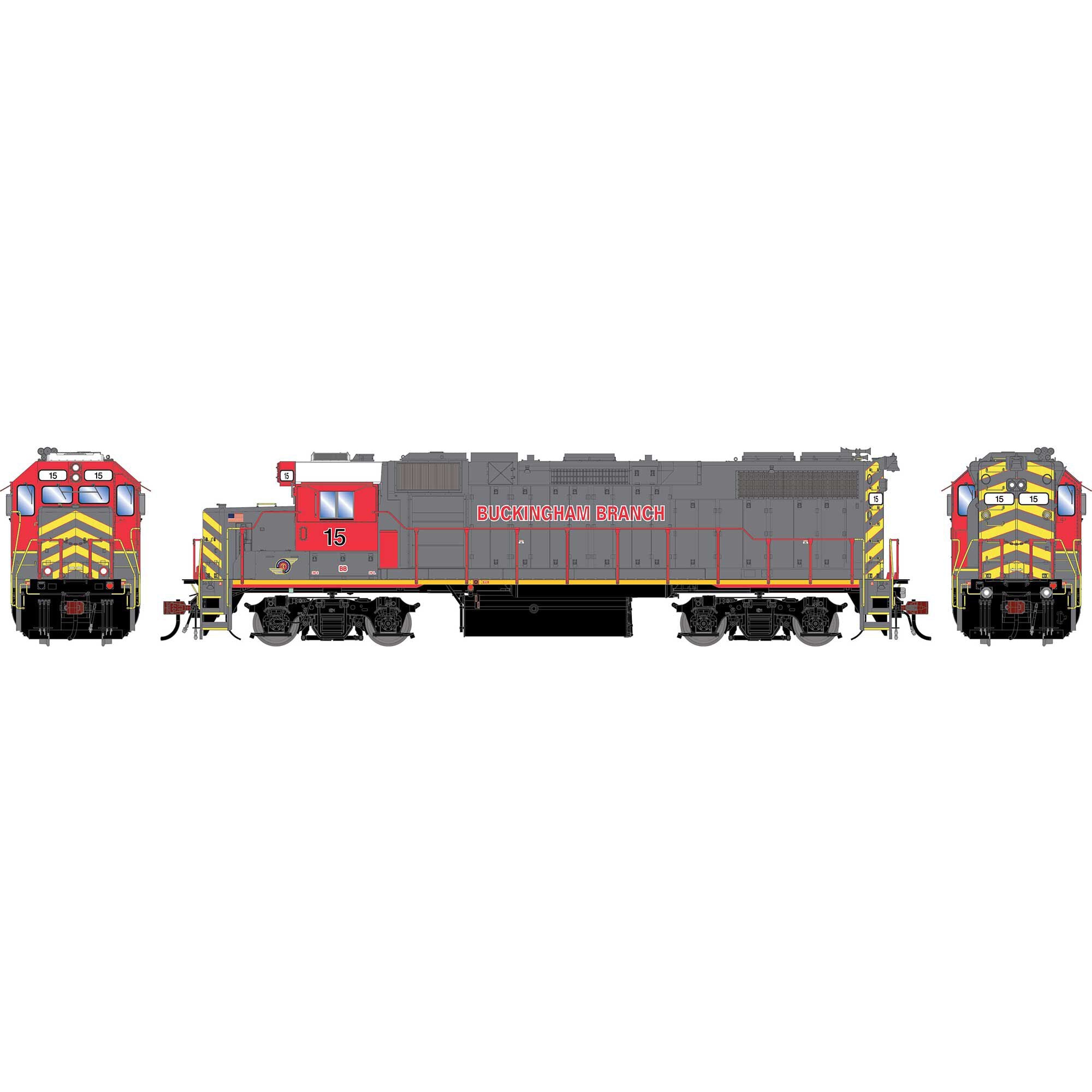 PREORDER Athearn Genesis HO G2374 EMD GP38-2 Diesel Locomotive, Buckingham Branch #15 | 202.49