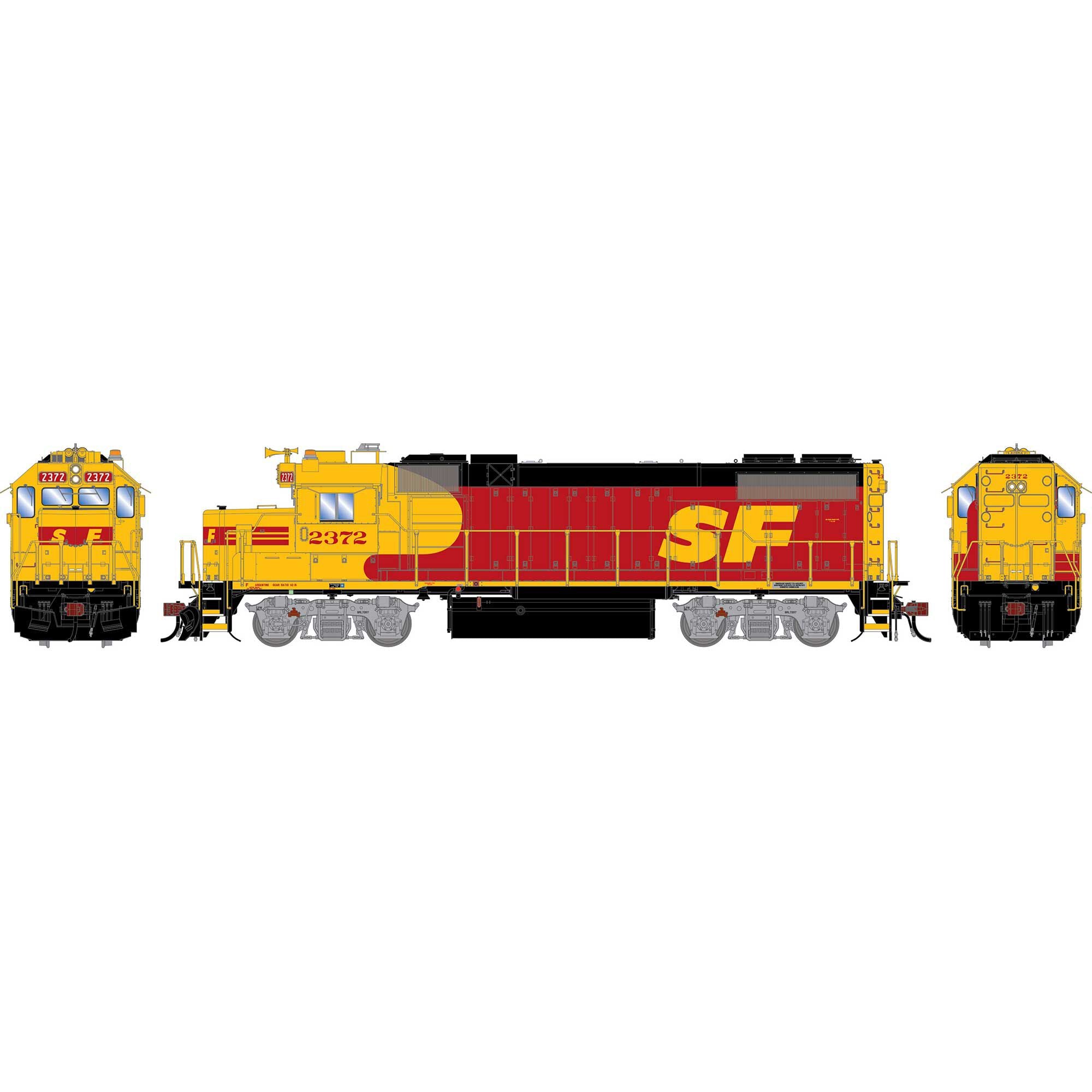 PREORDER Athearn Genesis HO G2384 EMD GP38-2 Diesel Locomotive, Santa Fe Kodachome #2372 (DCC & Sound Equipped) | 292.49