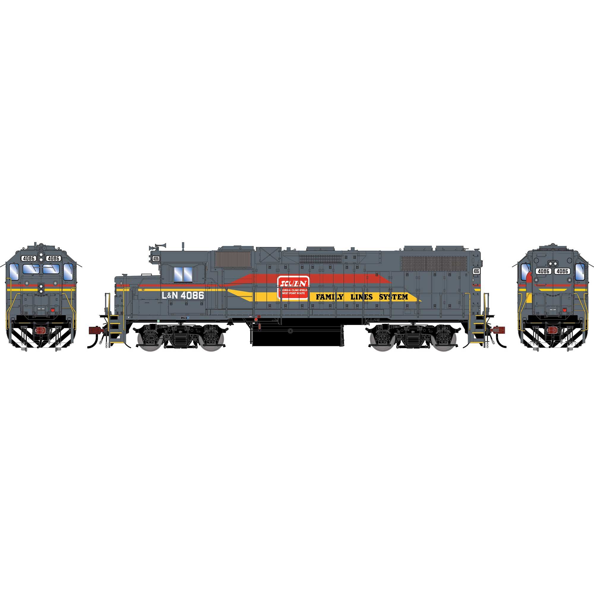 PREORDER Athearn Genesis HO G2390 EMD GP38-2 Diesel Locomotive, Louisville & Nashville Family Lines System #4086 (DCC & Sound Equipped) | 292.49