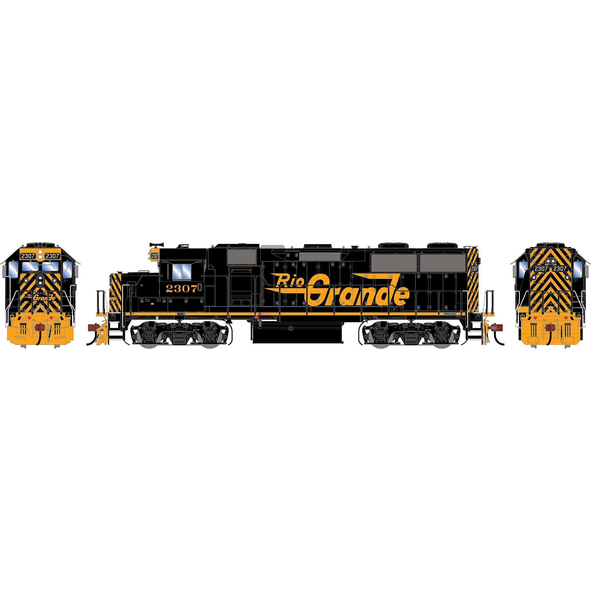 PREORDER Athearn Genesis HO G2406 GP39-2 PH III Diesel Locomotive, Denver & Rio Grande Western (Legendary Liveries) #2307 | 206.60