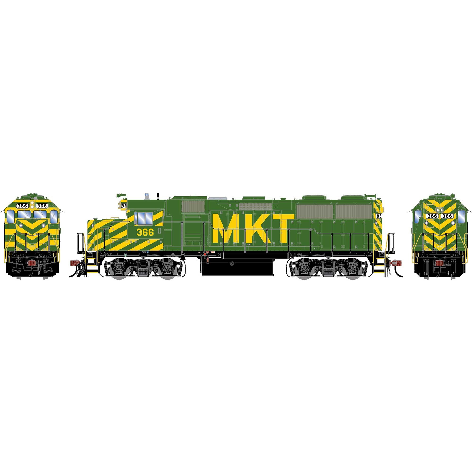 PREORDER Athearn Genesis HO G2415 GP39-2 PH III Diesel Locomotive, Missouri-Kansas-Texas #366 (DCC & Sound Equipped) | 289.24