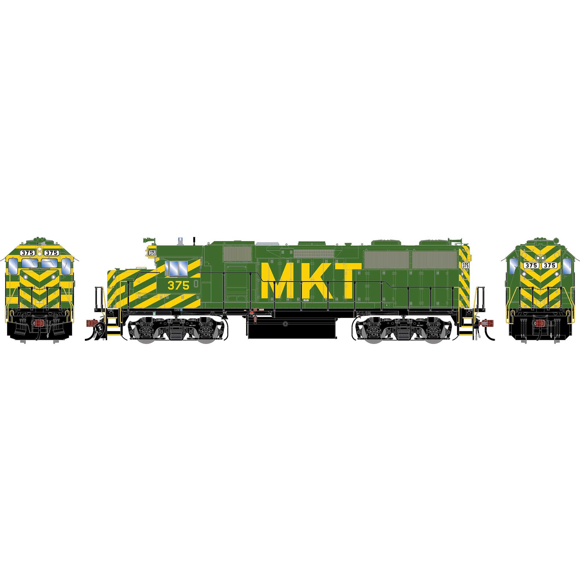 PREORDER Athearn Genesis HO G2416 GP39-2 PH III Diesel Locomotive, Missouri-Kansas-Texas #375 (DCC & Sound Equipped) | 289.24