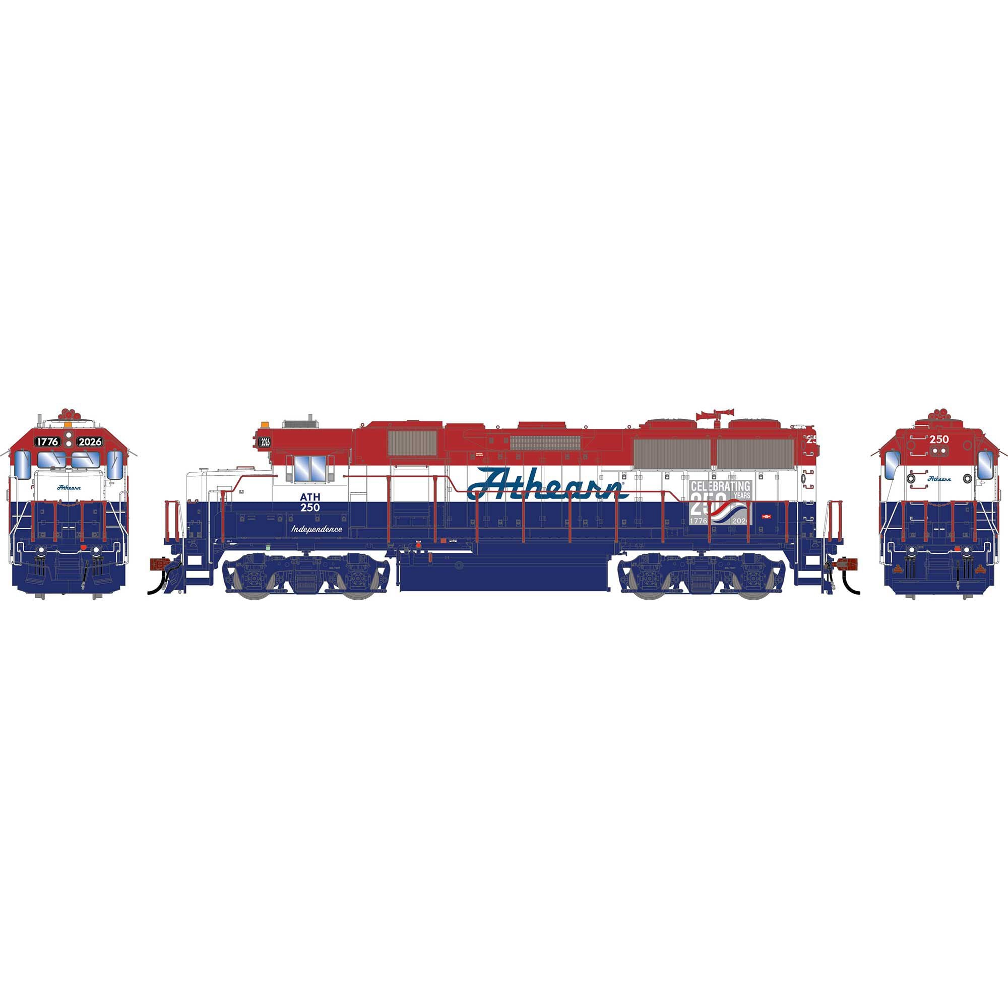 PREORDER Athearn Genesis HO G2421 GP49 Diesel Locomotive, ATH USA 250th Anniversary (Legendary Liveries) #250 | 206.60