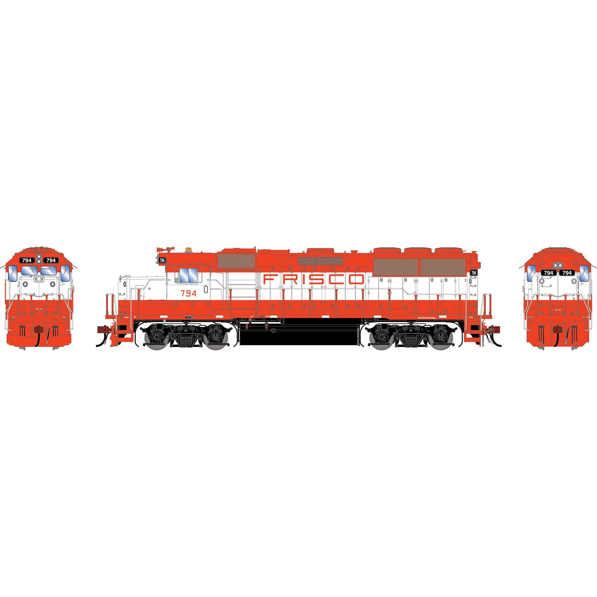PREORDER Athearn Genesis HO G2480 GP50 PH I Diesel Locomotive, St. Louis-San Francisco (Legendary Liveries) #794 (DCC & Sound Equipped) | 289.24