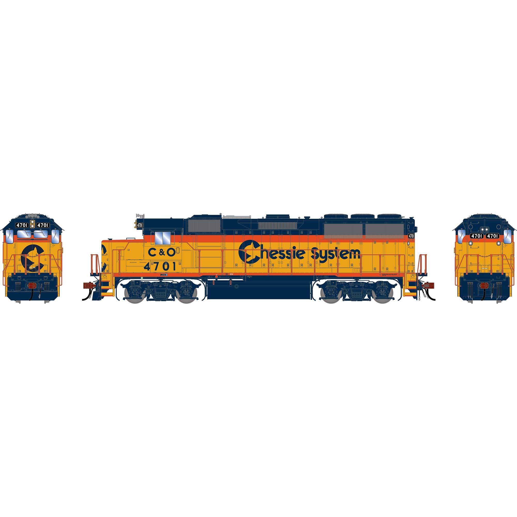 PREORDER Athearn Genesis HO G2482 GP50 PH I Diesel Locomotive, Chessie System-C&O (Legendary Liveries) #4701 (DCC & Sound Equipped) | 289.24