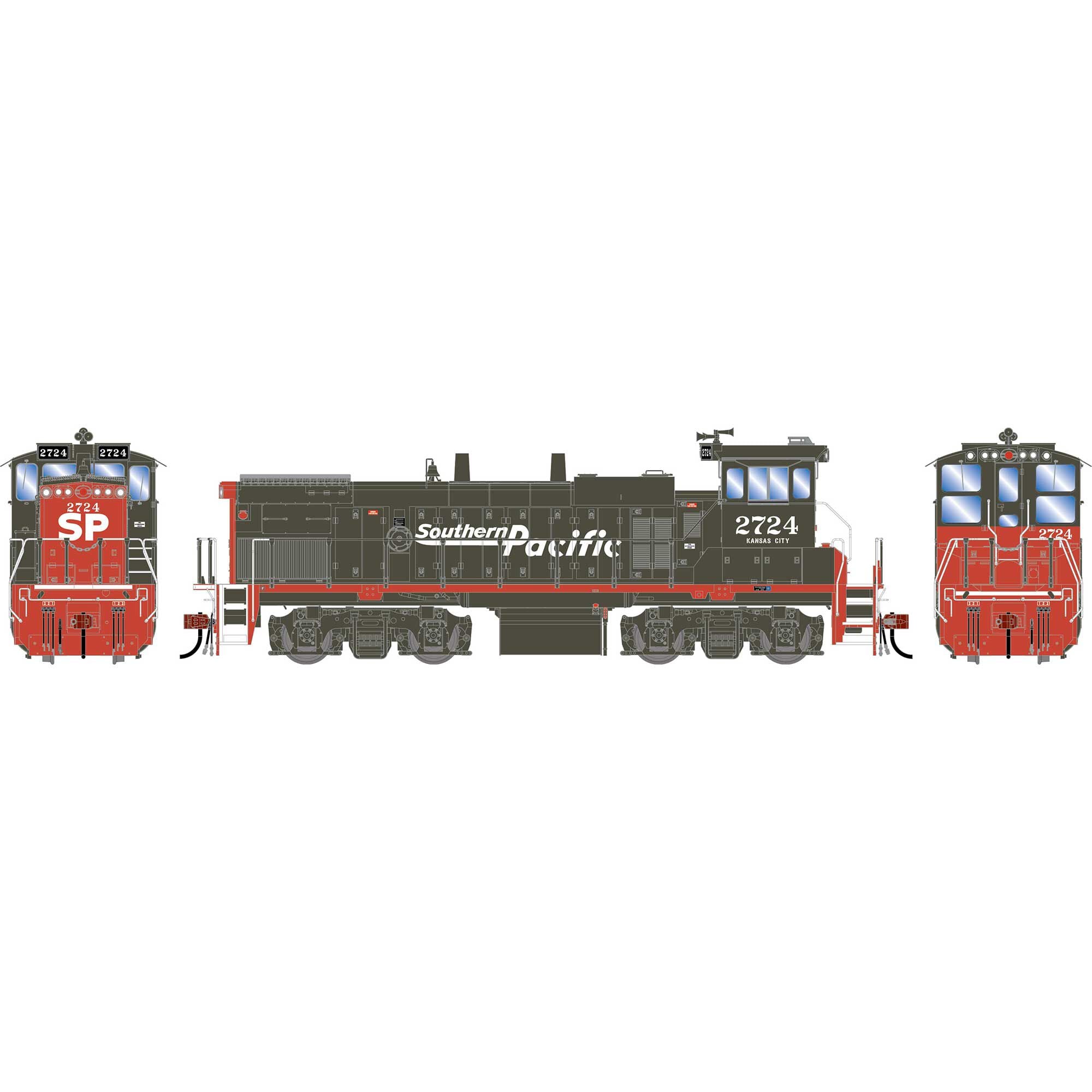 PREORDER Athearn Genesis HO G2509 MP15AC Locomotive, Southern Pacific #2724