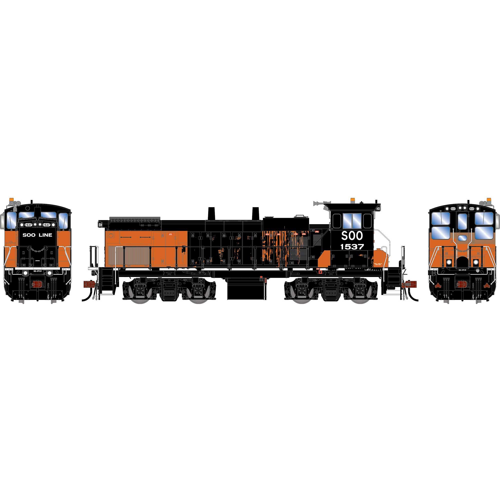 PREORDER Athearn Genesis HO G2512 MP15AC Locomotive, Soo Line Primed For Grime #1537