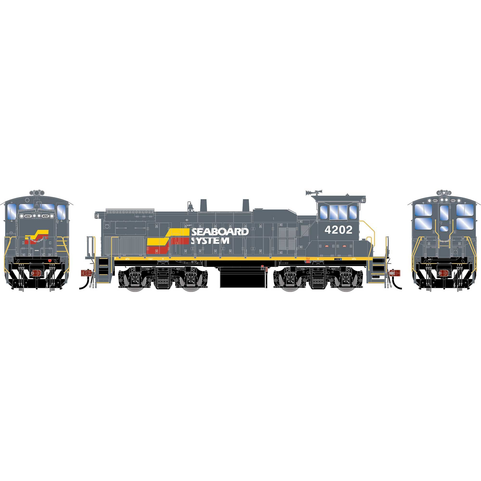PREORDER Athearn Genesis HO G2521 MP15AC Locomotive, Seaboard System #4202