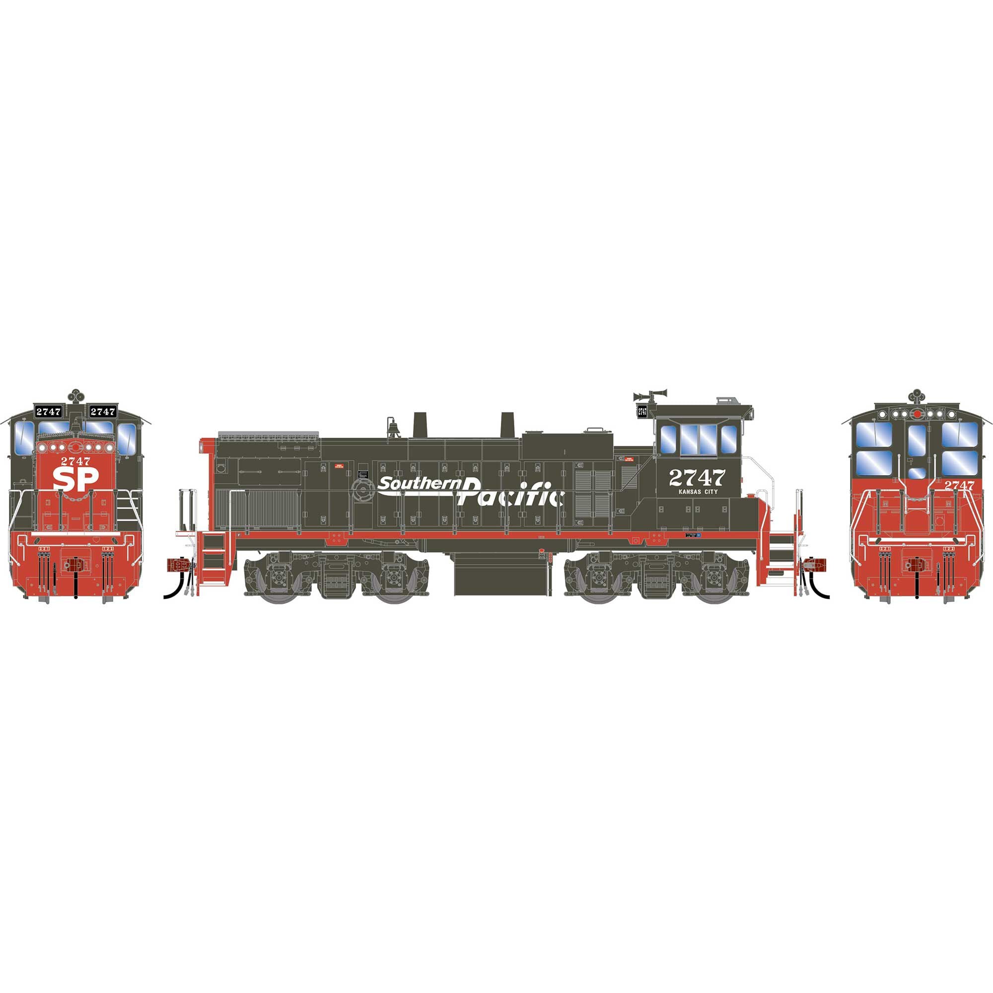 PREORDER Athearn Genesis HO G2527 MP15AC Locomotive, Southern Pacific #2747 (DCC & Sound Equipped)