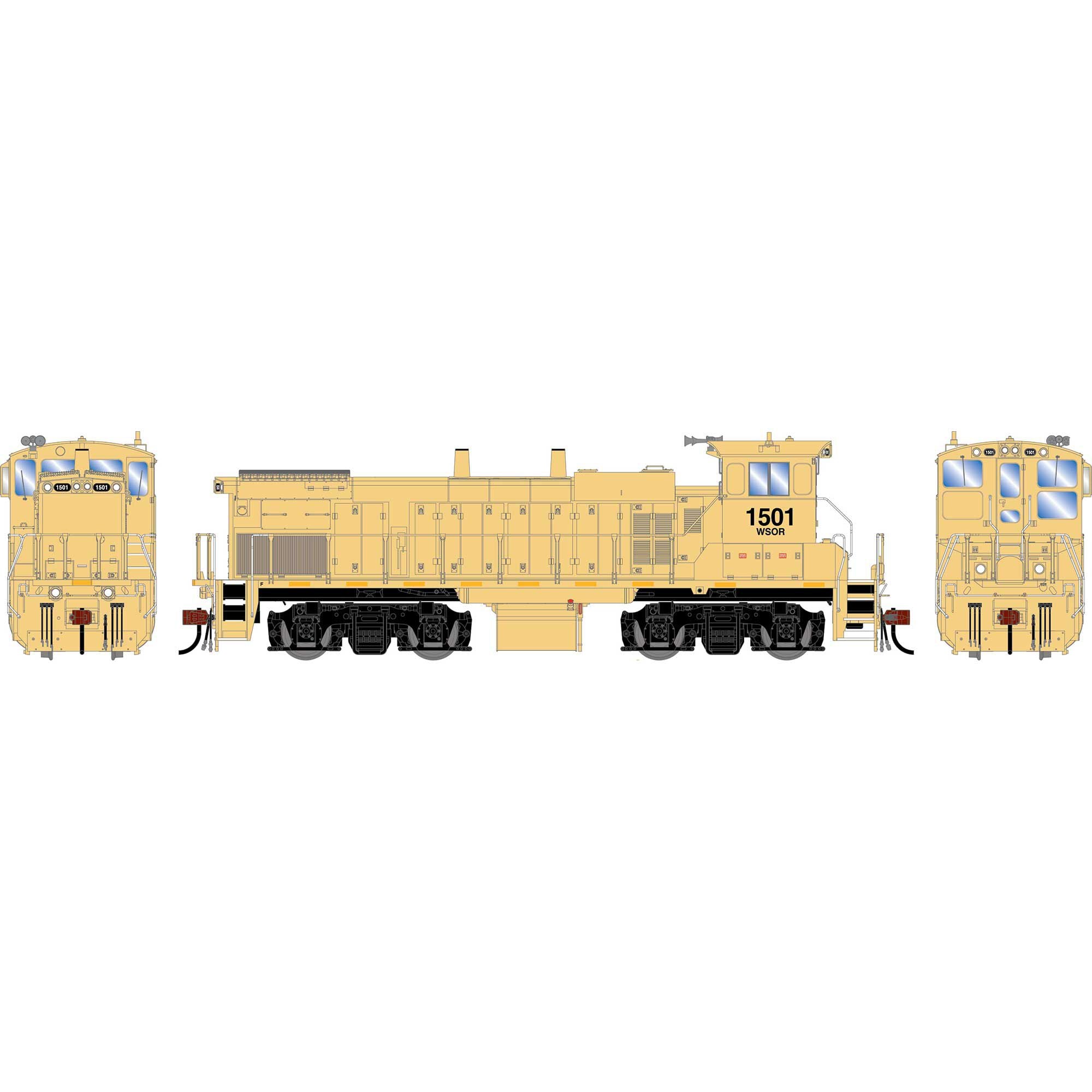 PREORDER Athearn Genesis HO G2531 MP15AC Locomotive, Wisconsin & Southern Primer #1501 (DCC & Sound Equipped)