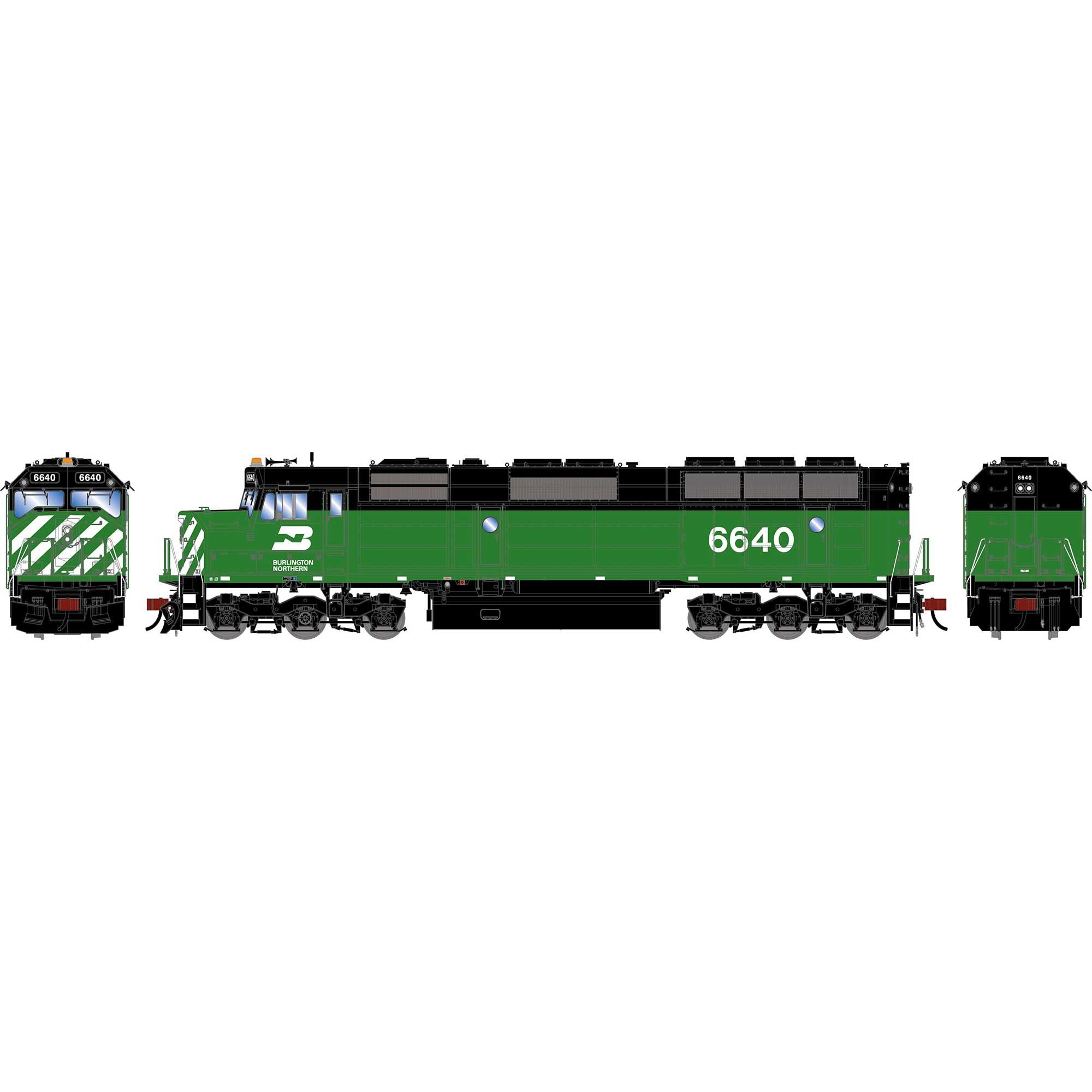 PREORDER Athearn Genesis HO G2608 F45 Locomotive, Burlington Northern #6640