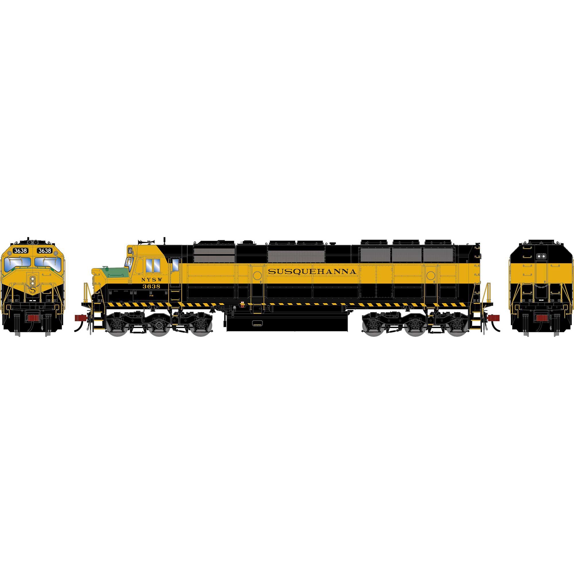PREORDER Athearn Genesis HO G2615 F45 Locomotive, New York Susquehanna & Western #3638