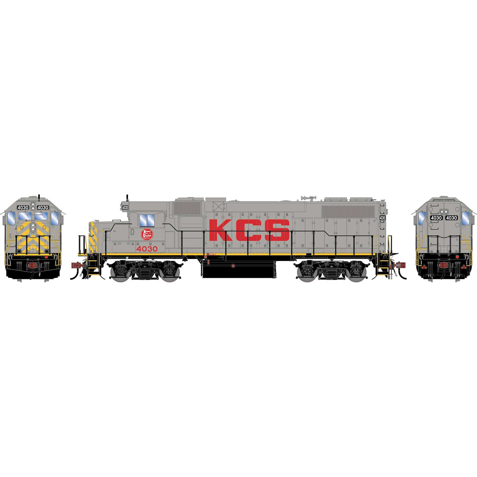 PREORDER Athearn Genesis HO G2652 GP38-2 Diesel Locomotive, Kansas City Southern Ex-TPW #4030