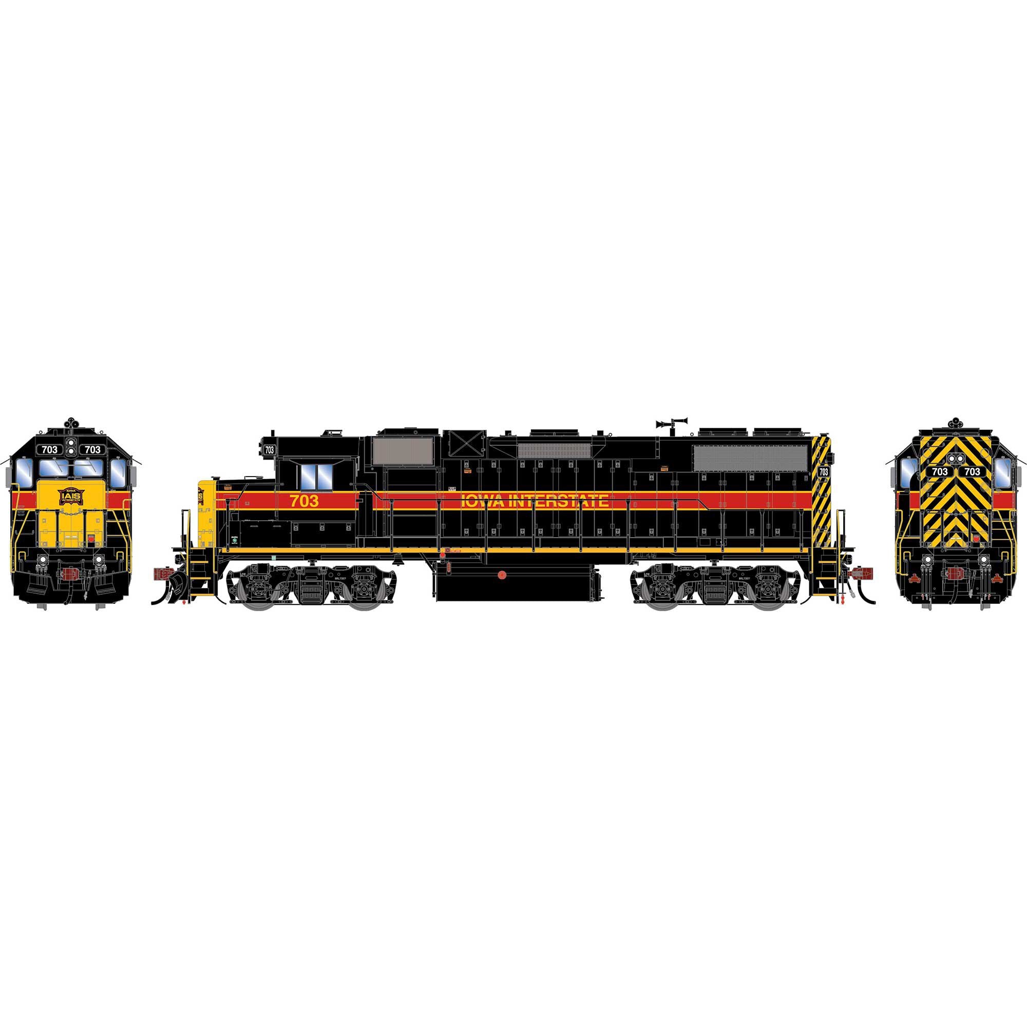 PREORDER Athearn Genesis HO G2659 GP38-2 Diesel Locomotive, Iowa Interstate #703
