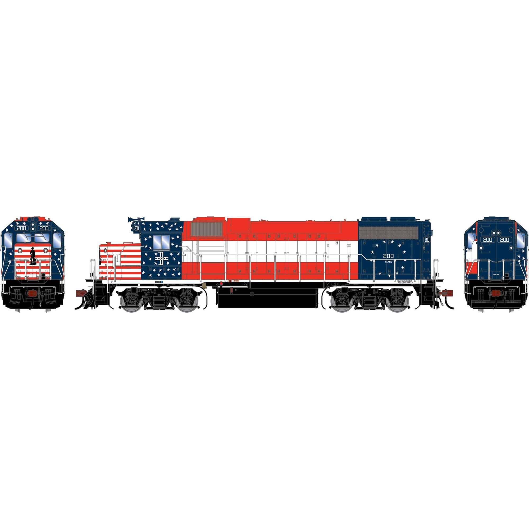 PREORDER Athearn Genesis HO G2677 GP38-2 Diesel Locomotive, Boston & Maine #200 (DCC & Sound Equipped)