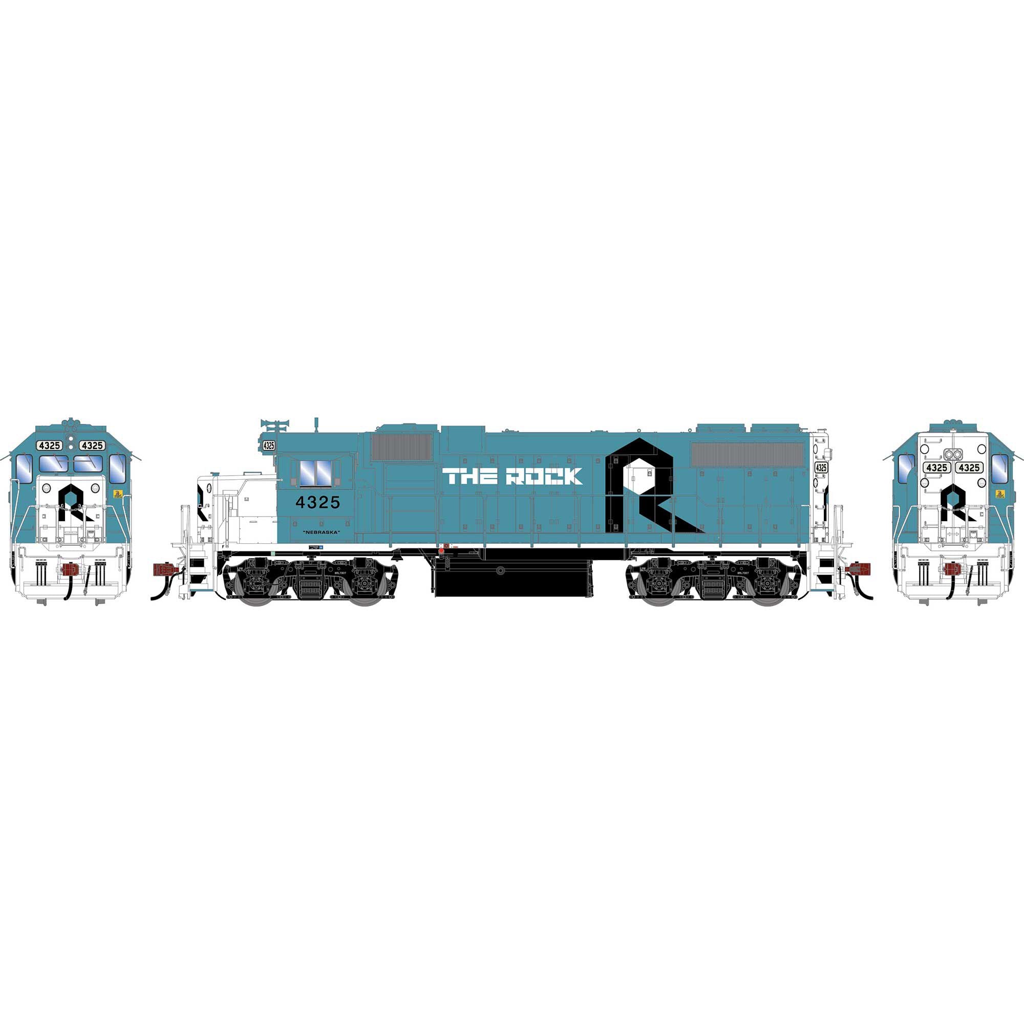 PREORDER Athearn Genesis HO G2687 GP38-2 Diesel Locomotive, Rock Island Nebraska #4325 (DCC & Sound Equipped)