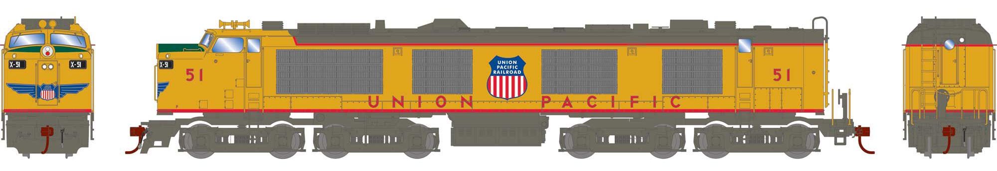 Athearn Genesis HO G41242 Gas Turbine, Union Pacific #51