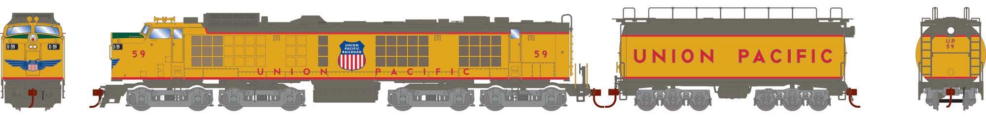 Athearn Genesis HO G41245 Gas Turbine with Tender, Union Pacific #60