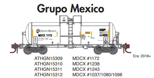 Athearn Genesis ATHGN15309 N 13,600-Gallon Acid Tank, MDCX #1172