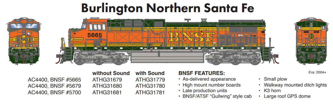 Athearn Genesis ATHG31681 HO AC4400CW BNSF #5700