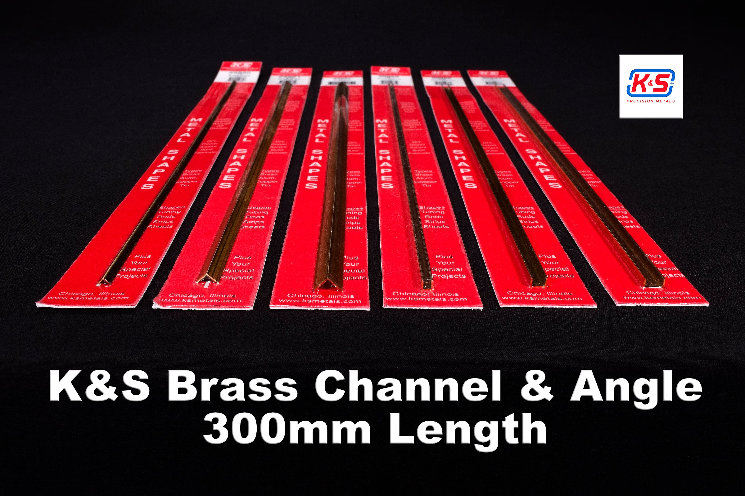 K&S Brass Channel 1/8 wide x 1/8 legs x .018 Thick, 300mm long, 1pc.