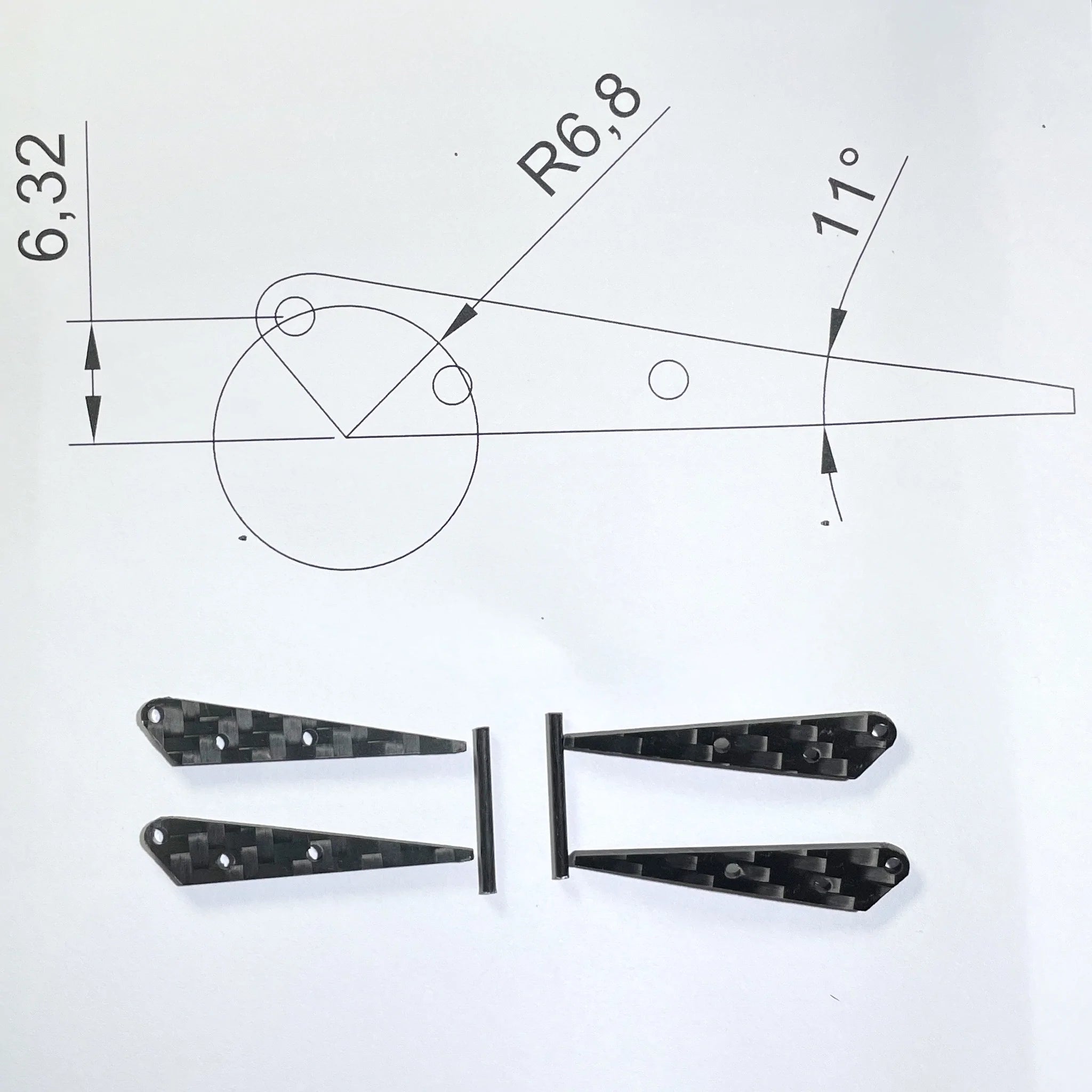 CFK Control Horn 6.32mm