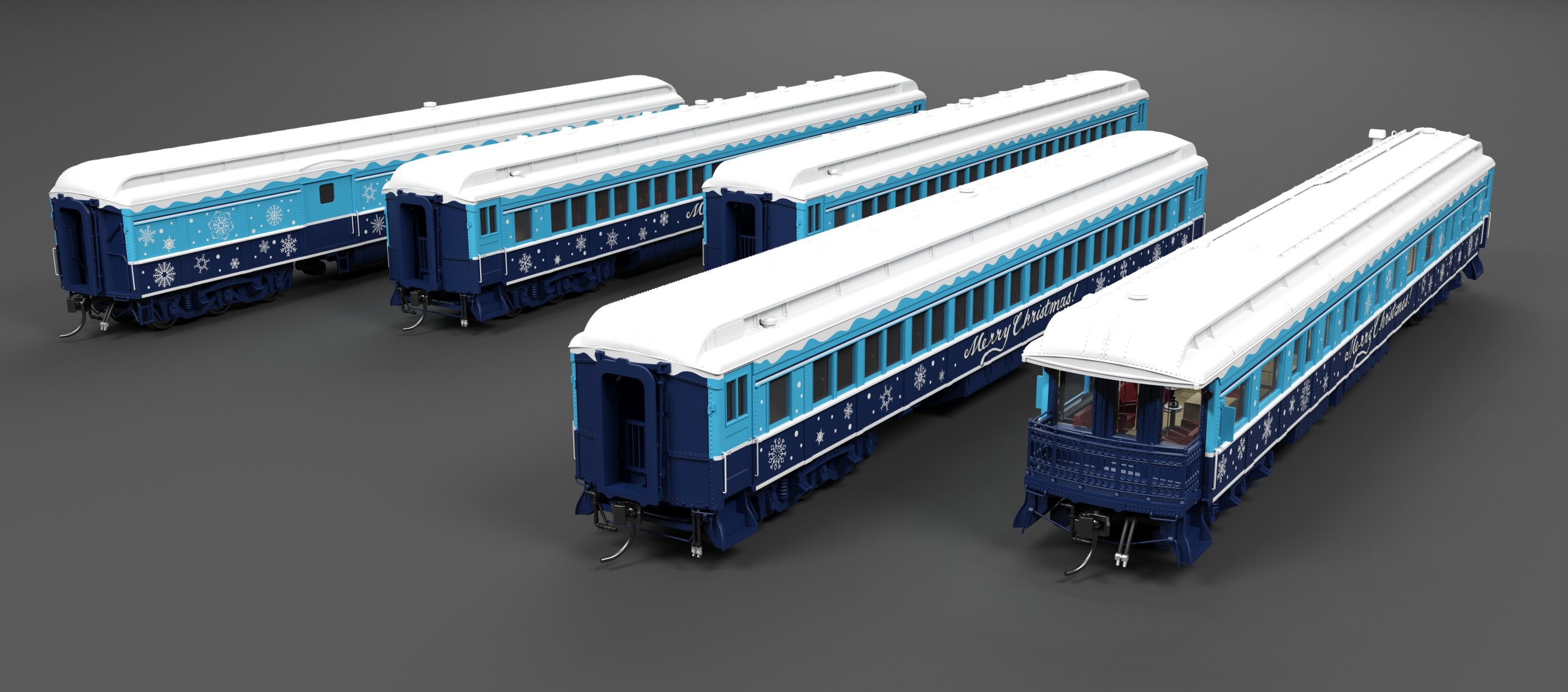 PREORDER Broadway Limited Imports HO 9717 Heavyweight 5-Car Passenger Set, Christmas