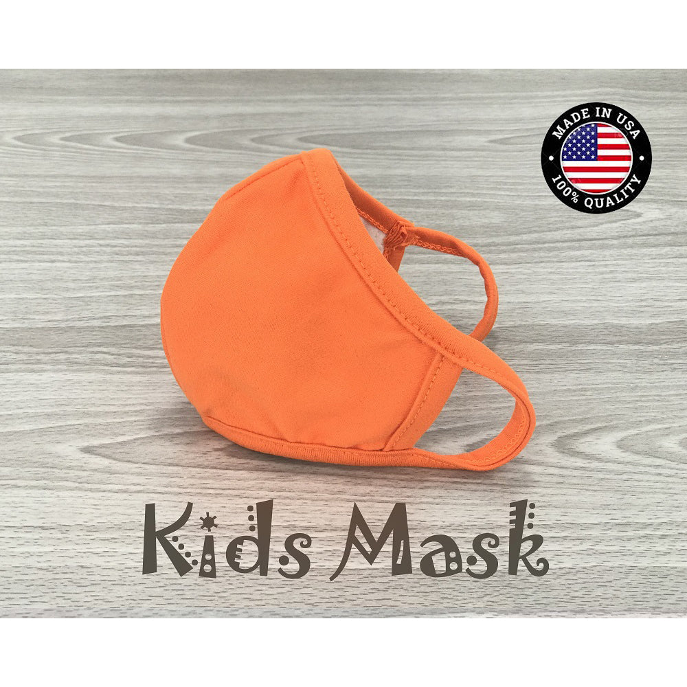 Washable Cotton Face Mask Kids size - Orange