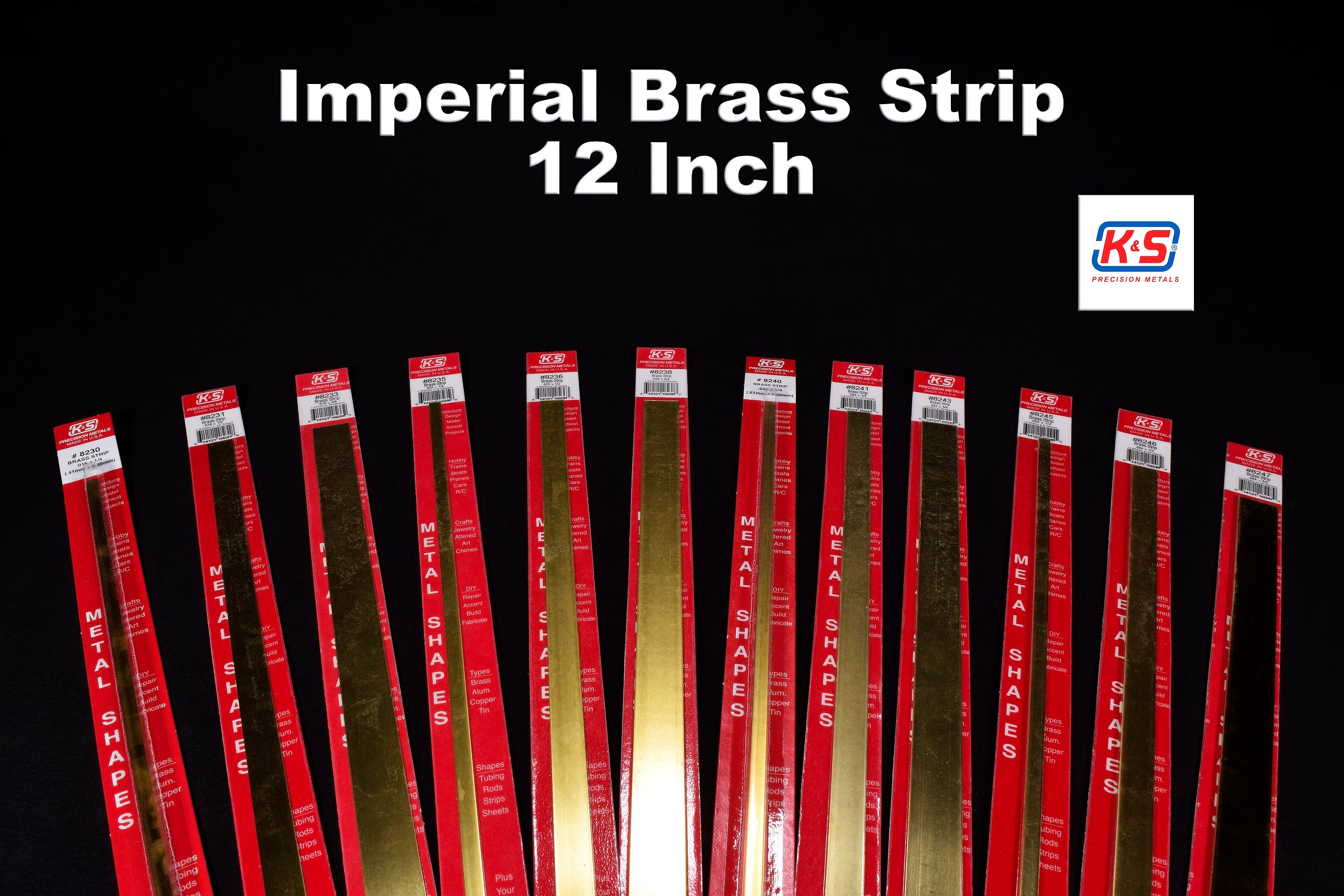 K&S .032" Thick 2" Wide Brass Strip 12" Long