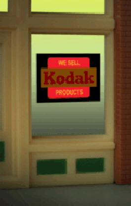 Miller Engineering Animation 8875 Kodak Window sign, small