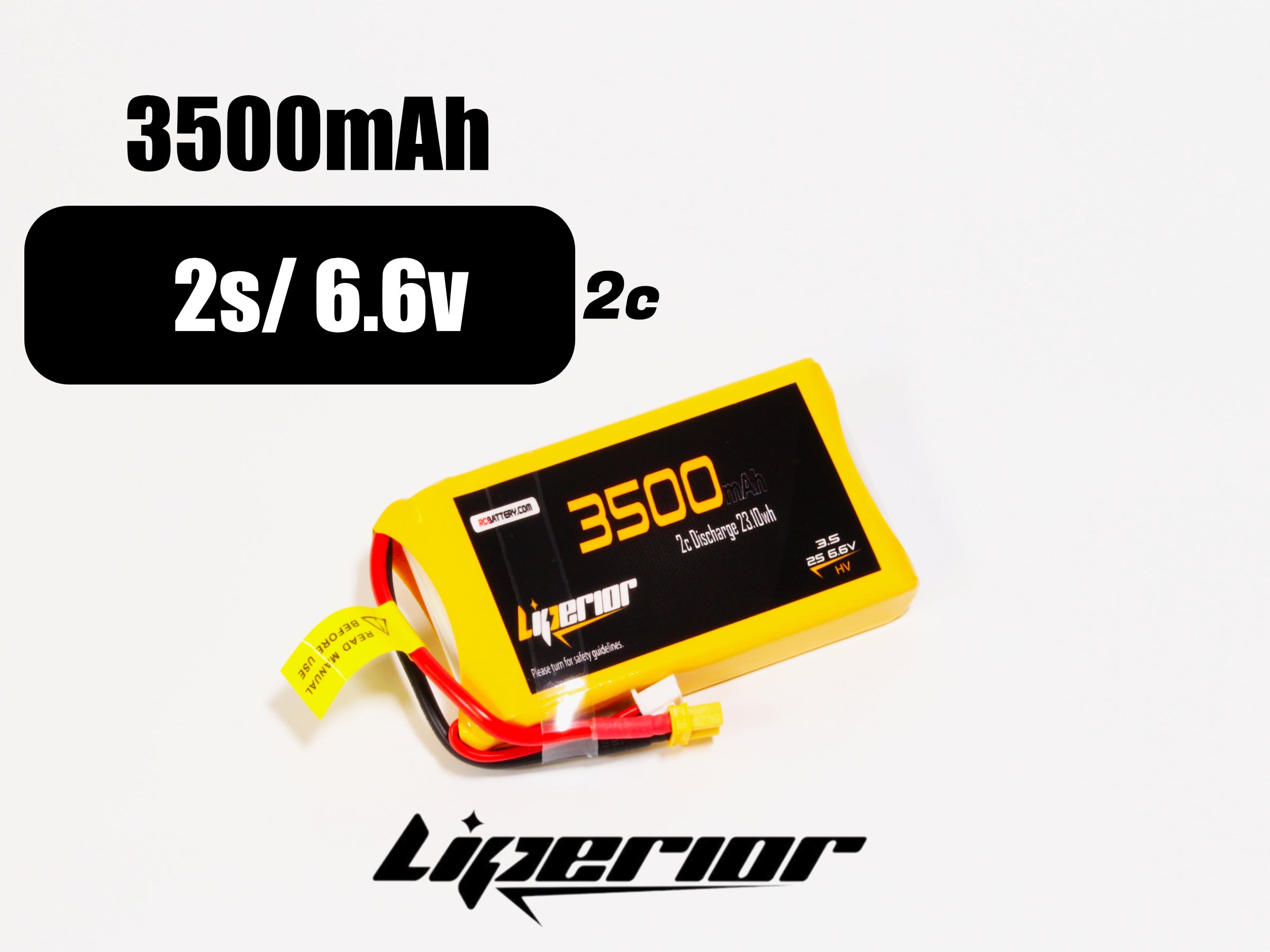 Liperior 3500mAh 2S 25C 7.6V HV LiPo Transmitter Pack (Fits FrSky QX7)